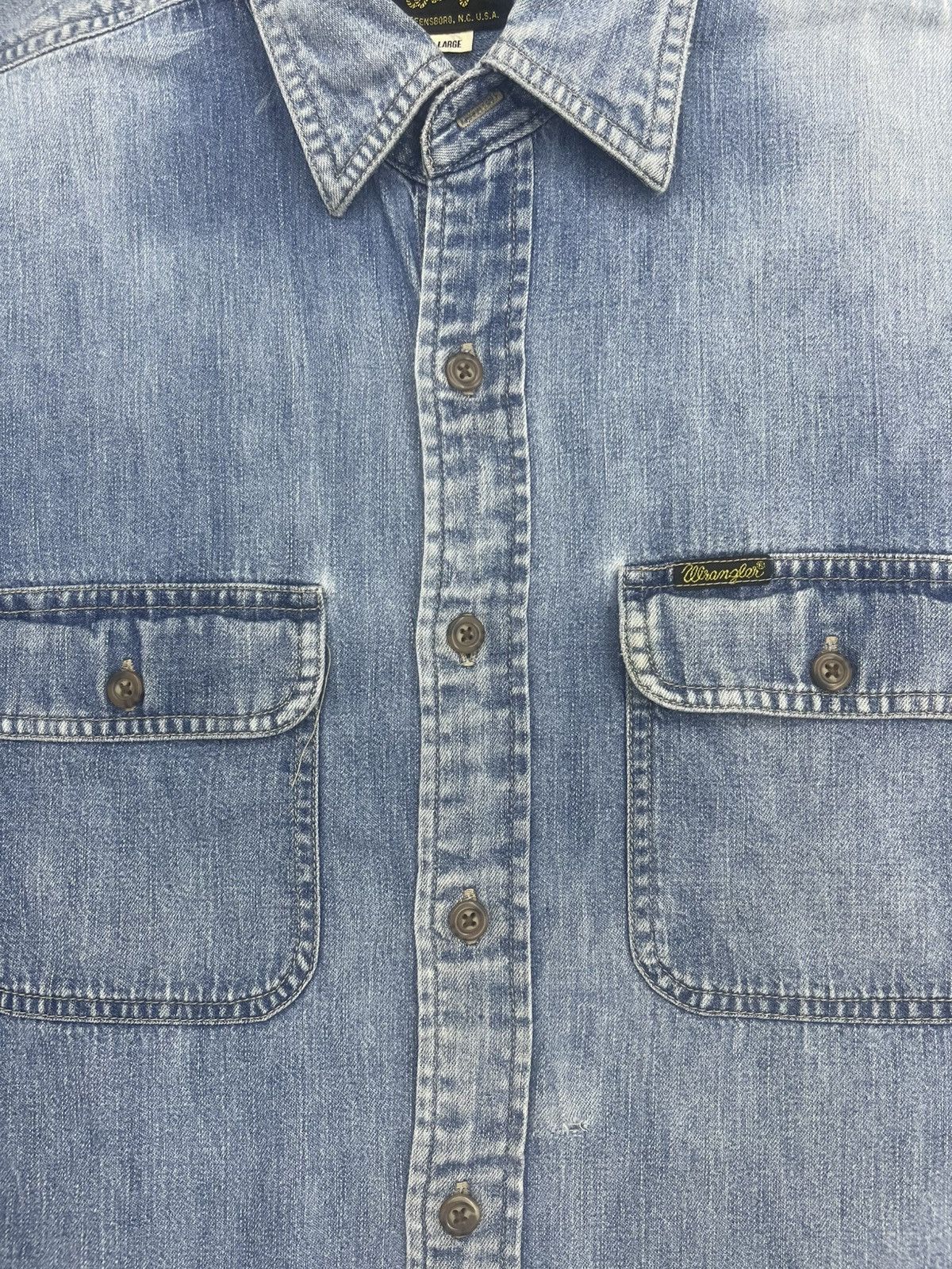 Wrangler Vintage Wrangler Western Shirt Double Pocket Distressed s13 Size US L / EU 52-54 / 3 - 4 Thumbnail