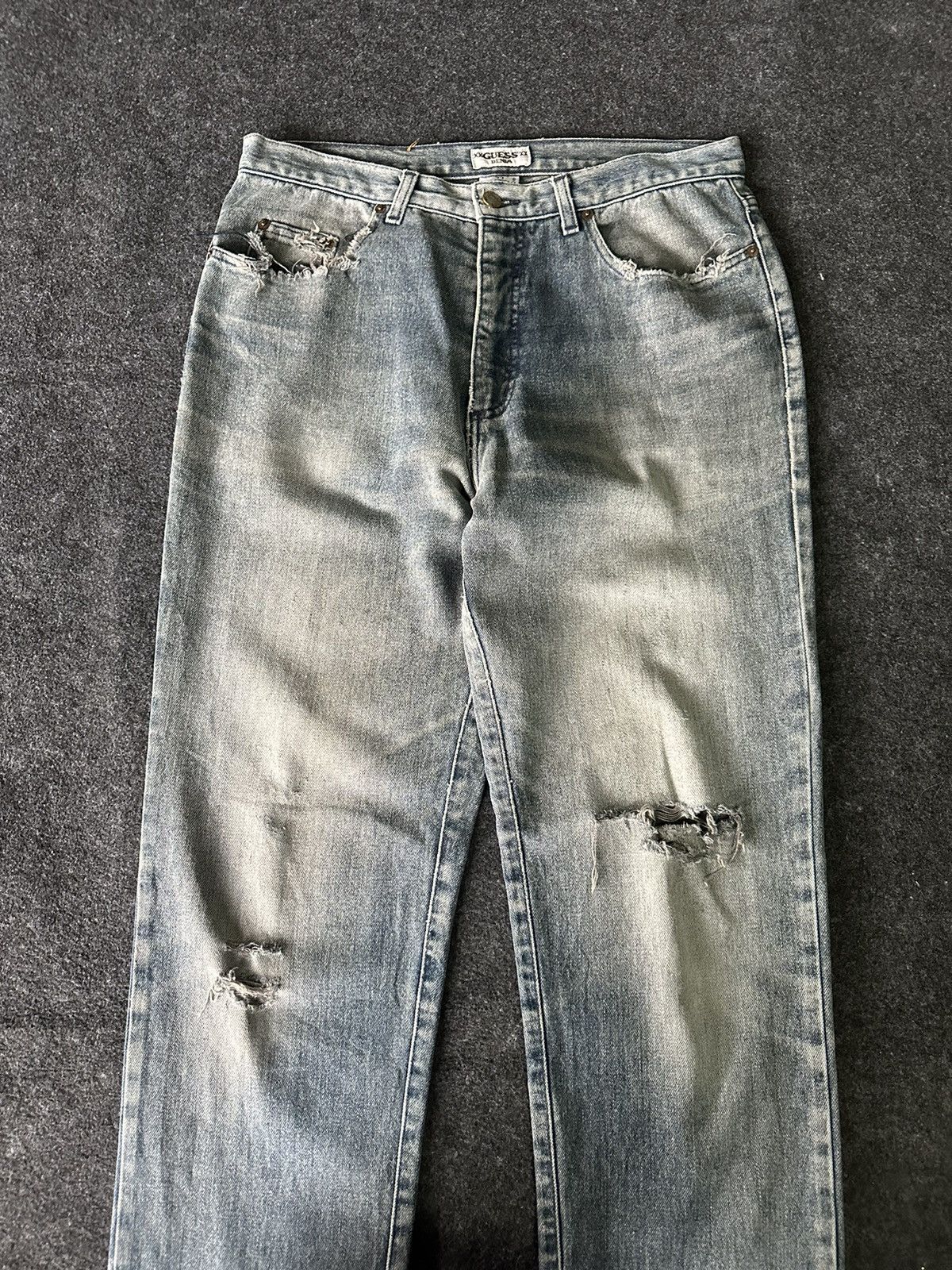 Guess × Vintage Vintage Guess Denia Usa Distressed Denim D227 Size US 33 - 2 Thumbnail