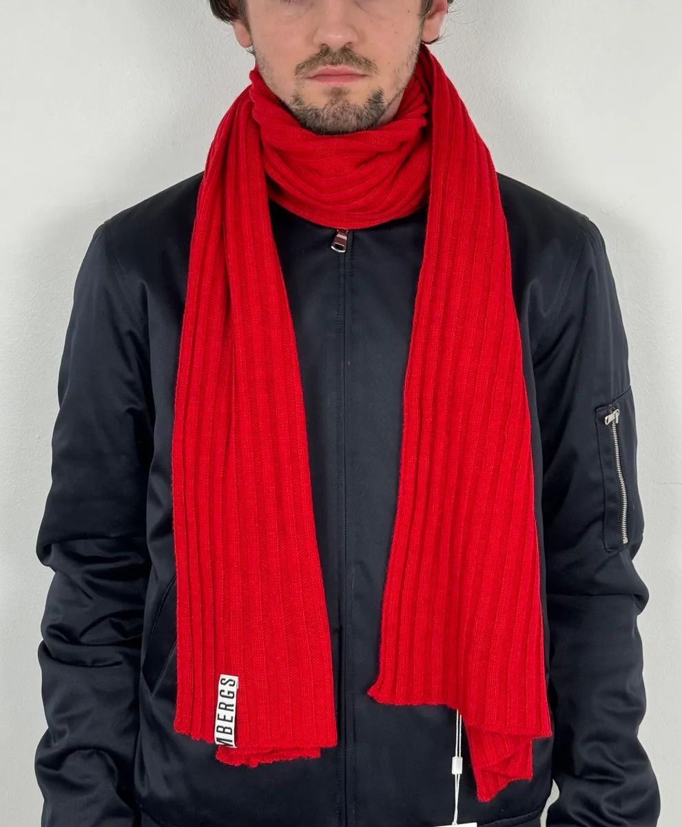 Dirk Bikkembergs 2000s Bikkembergs Red Wool Scarf Size ONE SIZE - 1 Thumbnail