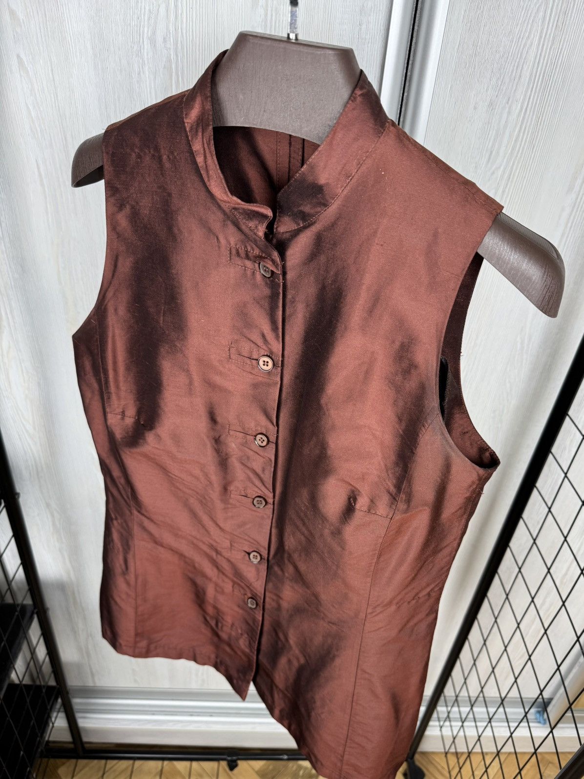 Other Apanage button up full silk mini brown shimmer dress Size XL / US 12-14 / IT 48-50 - 5 Thumbnail