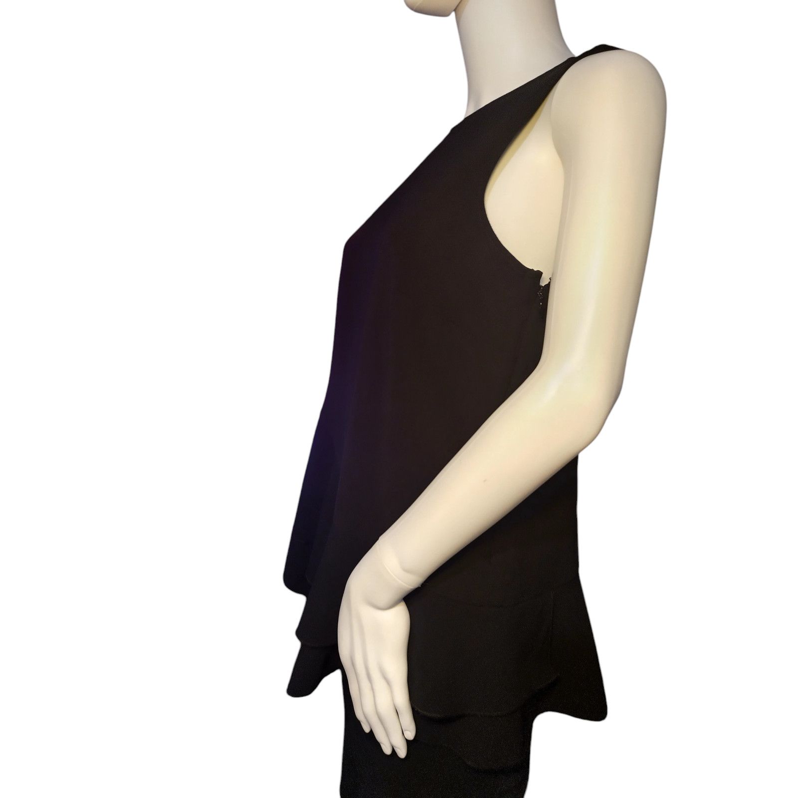 Ann Taylor Ann Taylor Womens Tunic Cascading Ruffle Blouse Black Sz Sm Size S / US 4 / IT 40 - 4 Thumbnail