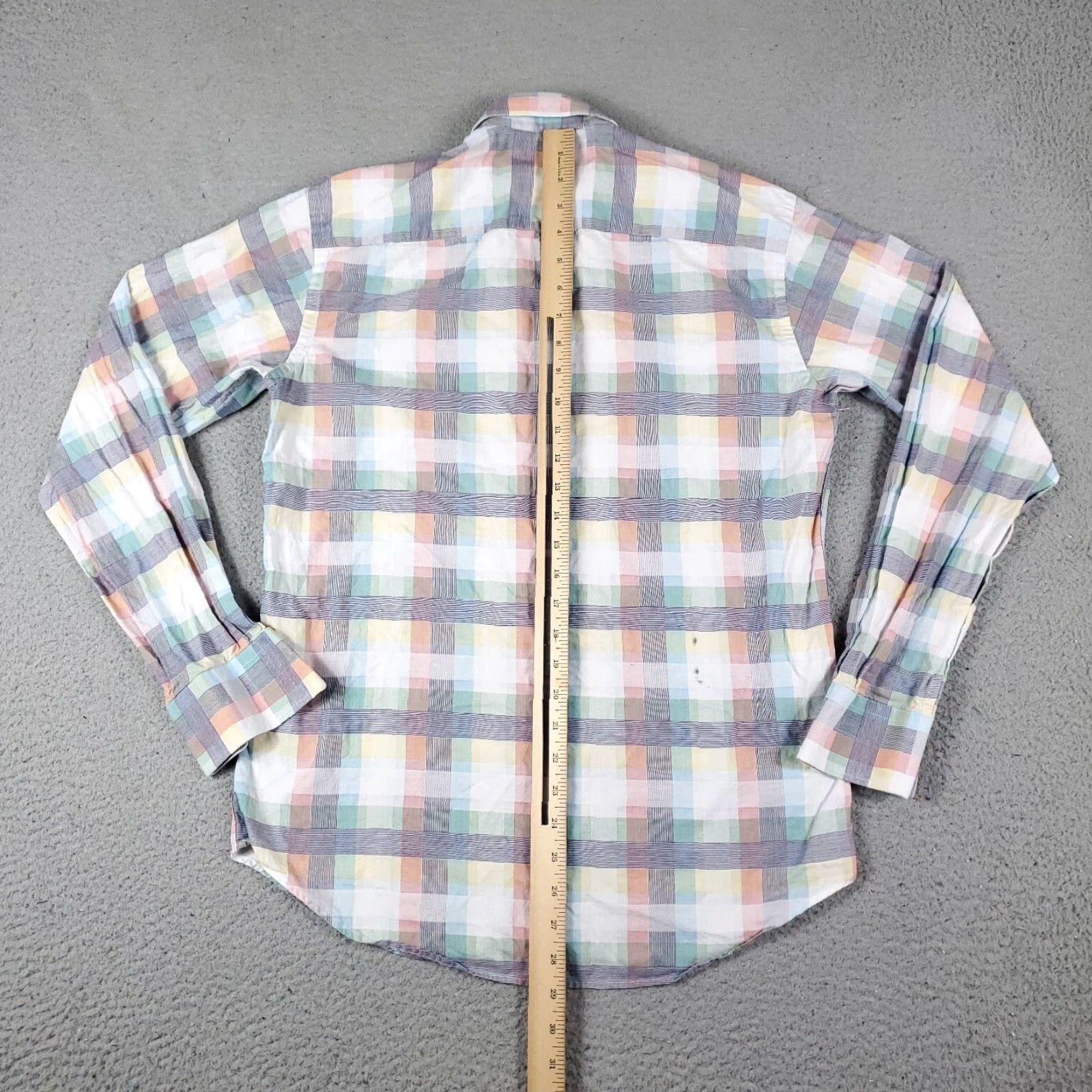 BUGATCHI Bugatchi Uomo Shirt Mens Small Blue Plaid Button-Up Long Sleeve Regular Fit Casual Dress Shirt Adult Small Blue Plaid Mens Size US S / EU 44-46 / 1 - 3 Thumbnail