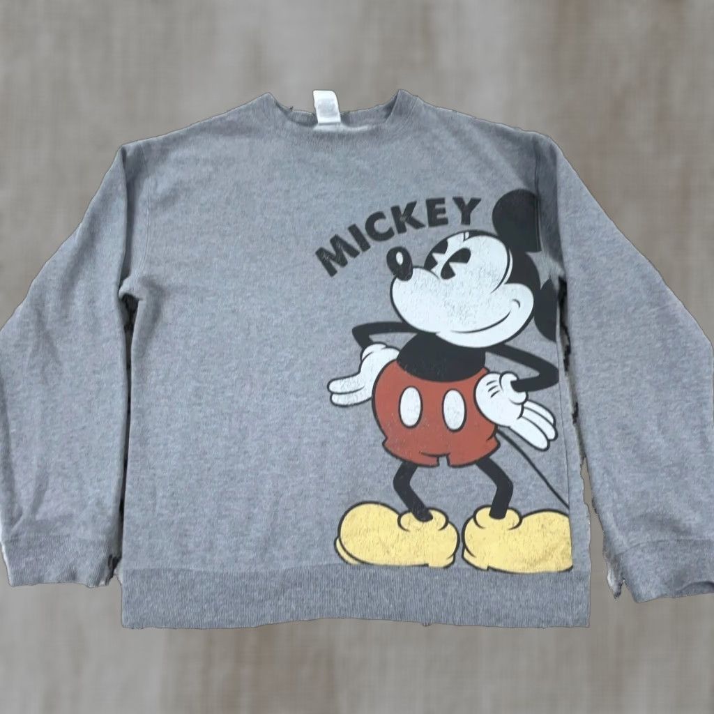 Disney Disney Sweatshirt Women XS Gray Crew Neck Mickey Mouse Big Print Logo Size XS / US 0-2 / IT 36-38 - 1 Thumbnail