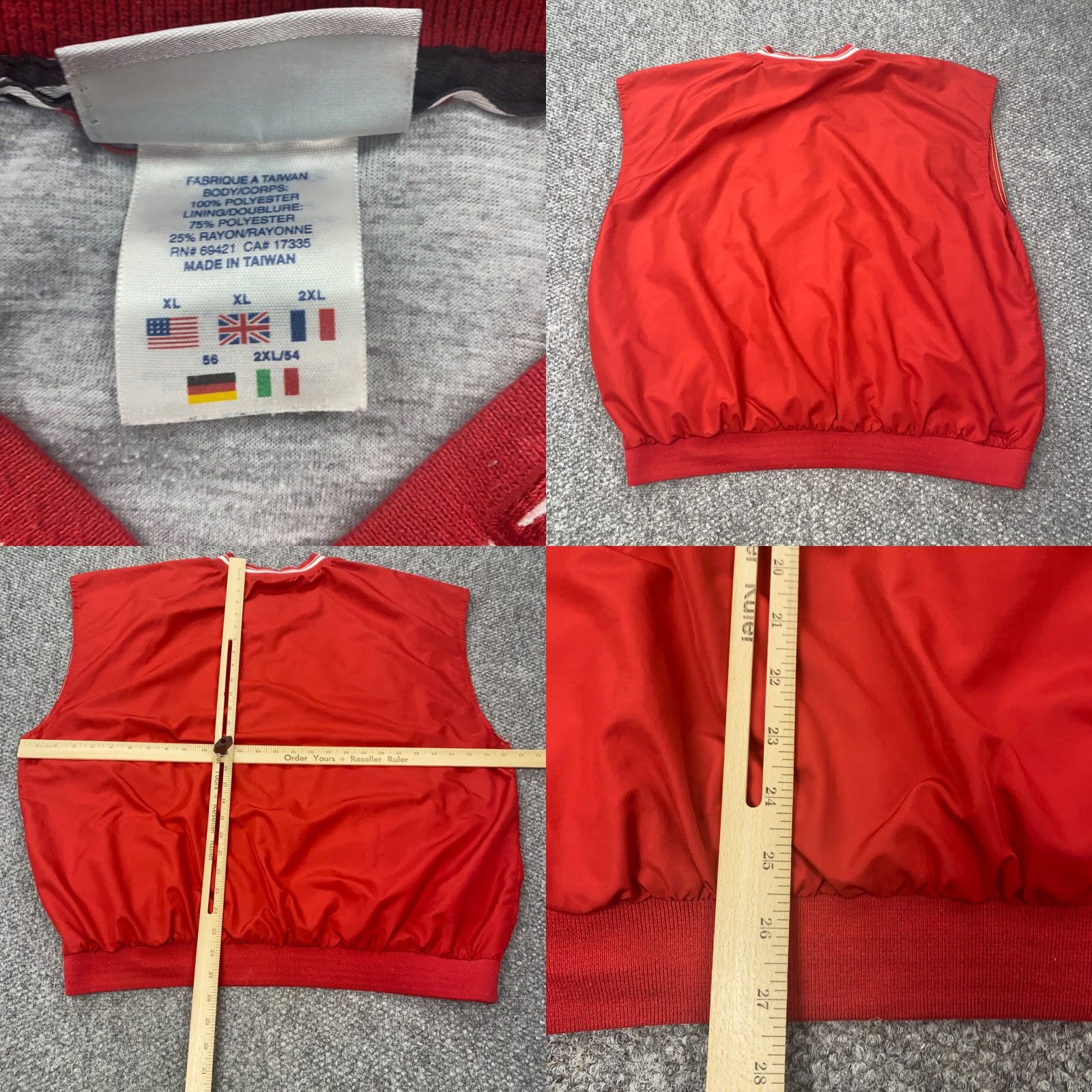 Reebok VINTAGE Reebok Pullover Shirt Mens XL Red V-Neck Pockets 90s Lined Sleeveless Size US XL / EU 56 / 4 - 8 Thumbnail