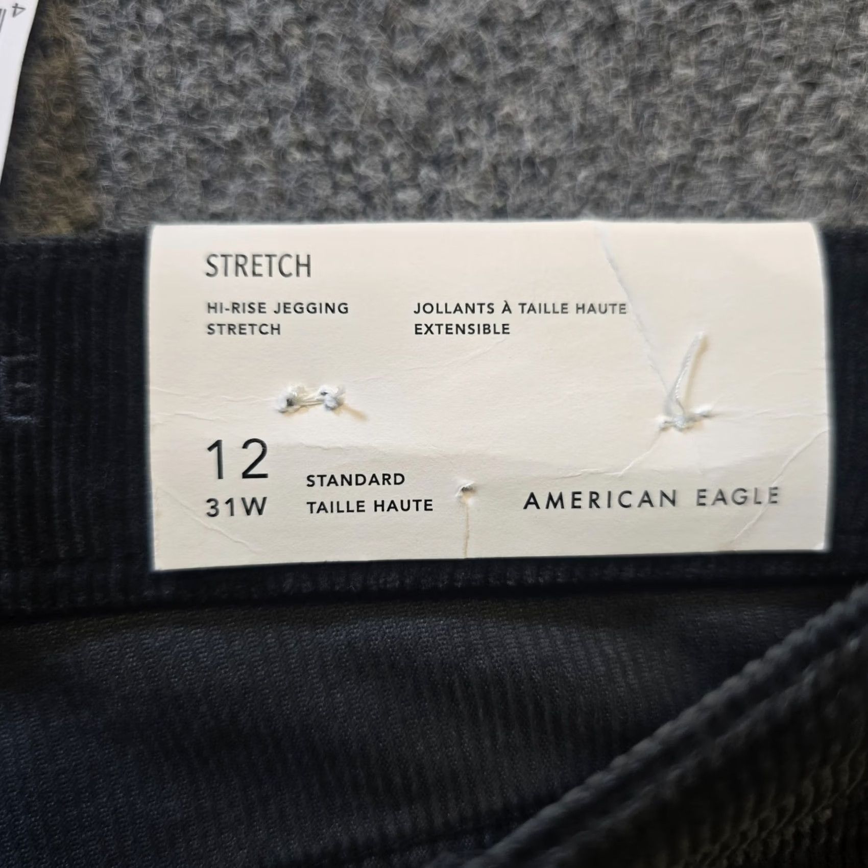 American Eagle Outfitters American Eagle Women Size 12 Black Corduroy Hi Rise Jegging Size 34" / US 12 / IT 48 - 5 Thumbnail