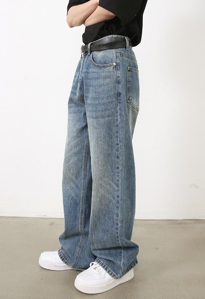Japanese Brand × Jean Men's washed retro straight casual jeans Size US 32 / EU 48 - 6 Thumbnail