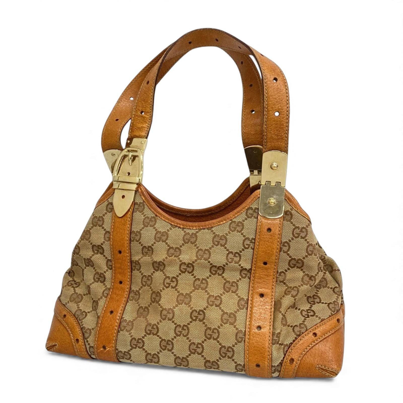 Gucci Gucci - Monogram Canvas Leather Shoulder Bag Size ONE SIZE - 4 Thumbnail