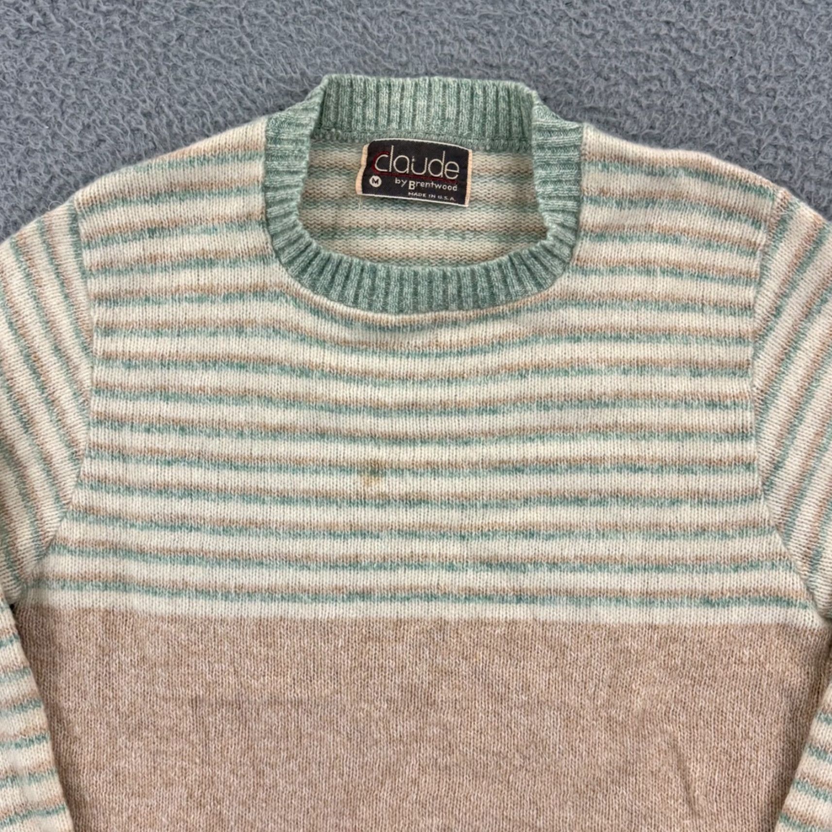 Vintage VINTAGE Claude By Brentwood Sweater Men Medium Striped Wool Blend 70s Retro Knit Size US M / EU 48-50 / 2 - 3 Thumbnail