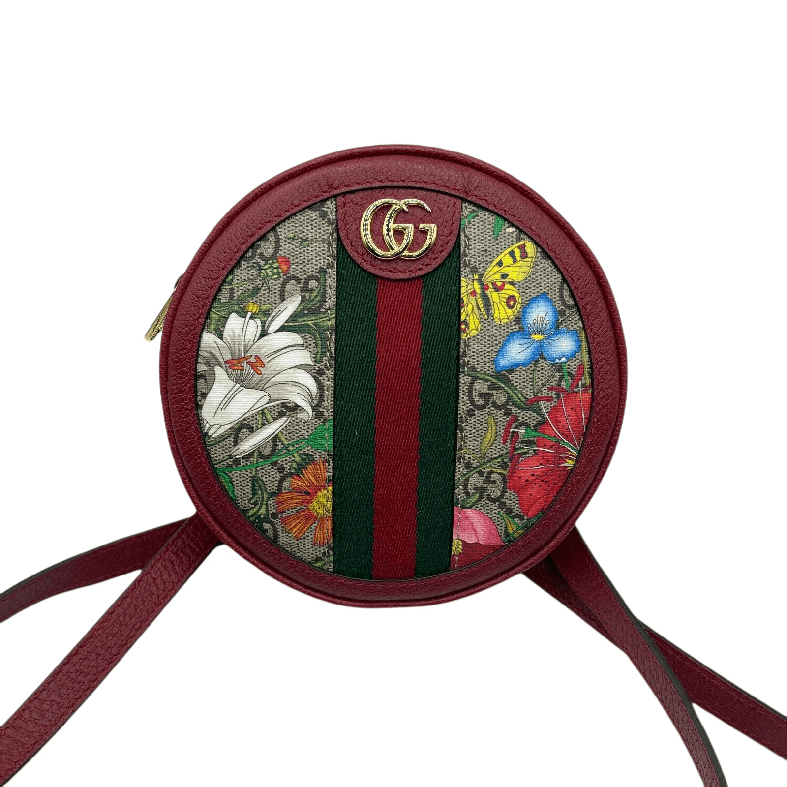 Gucci Ophidia Supreme GG Canvas Floral Round Backpack with Red Size ONE SIZE - 1 Thumbnail