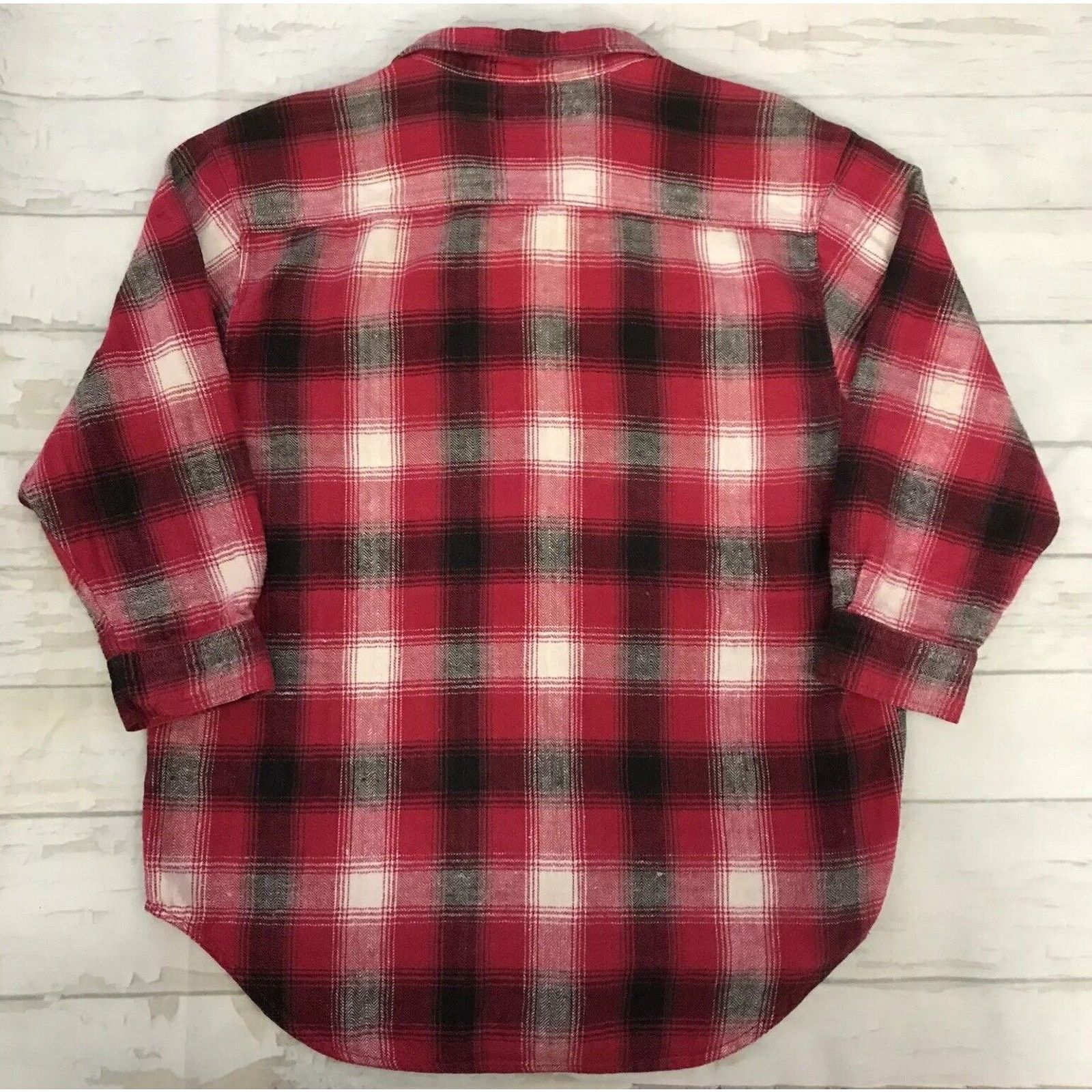 Other B.u.m. Equipment Flannel Plaid Button Up Red Cotton Vintage Size L / US 10 / IT 46 - 2 Thumbnail