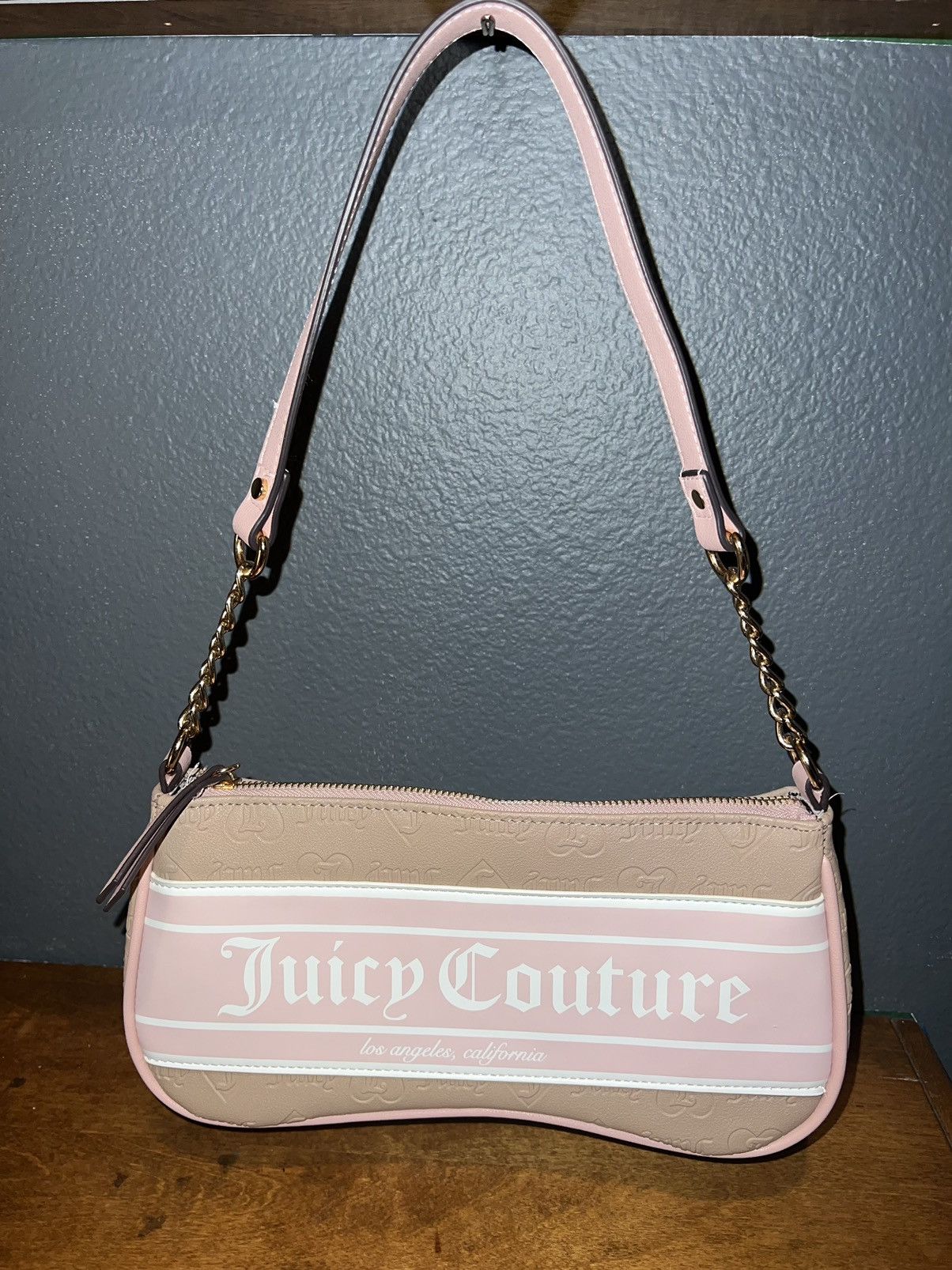 Juicy Couture Faux Leather Shoulder Hand Bag Purse Essential