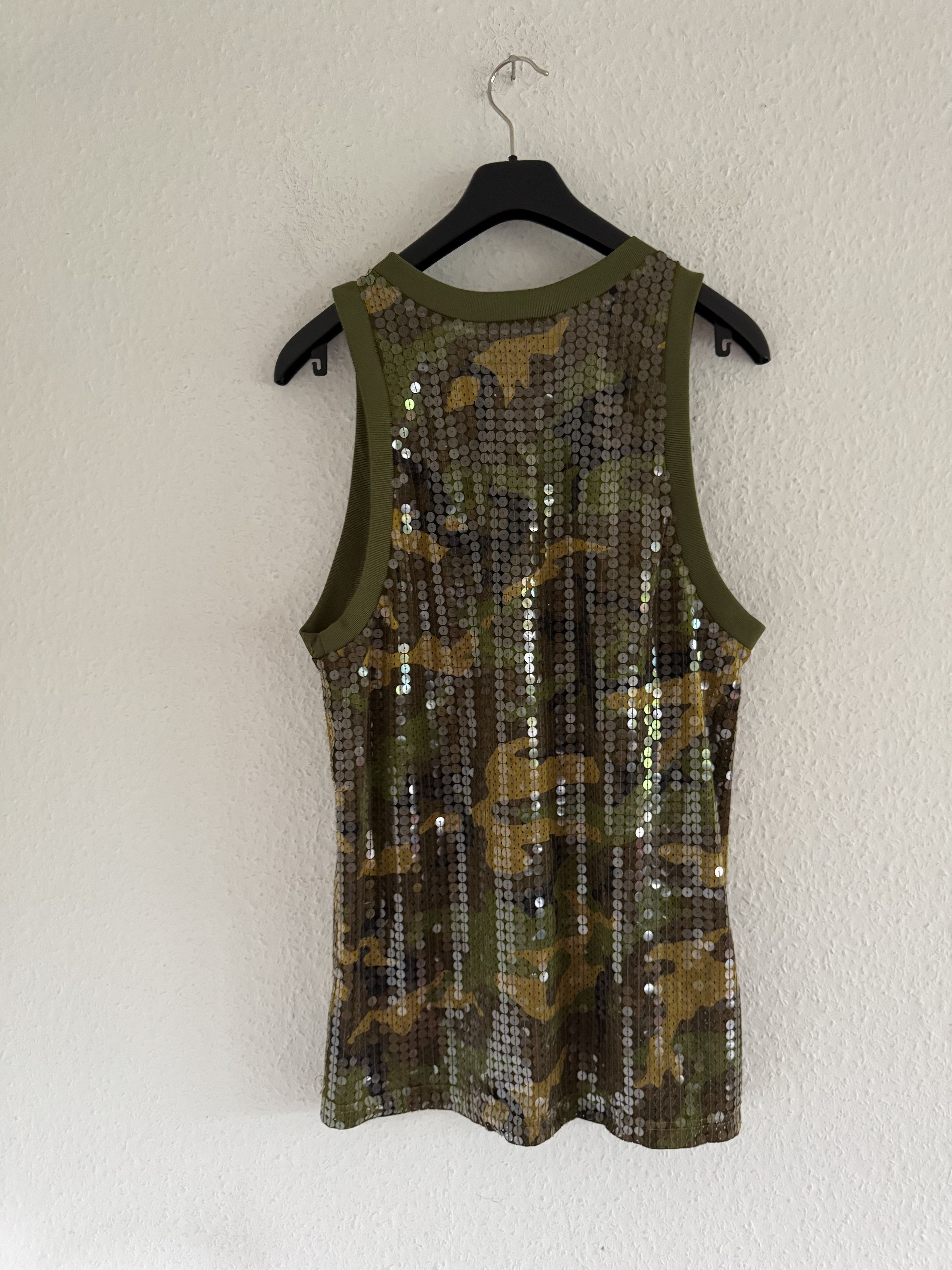 Jeremy Scott Sequin Camo Dress Tank Top Size US L / EU 52-54 / 3 - 7 Thumbnail