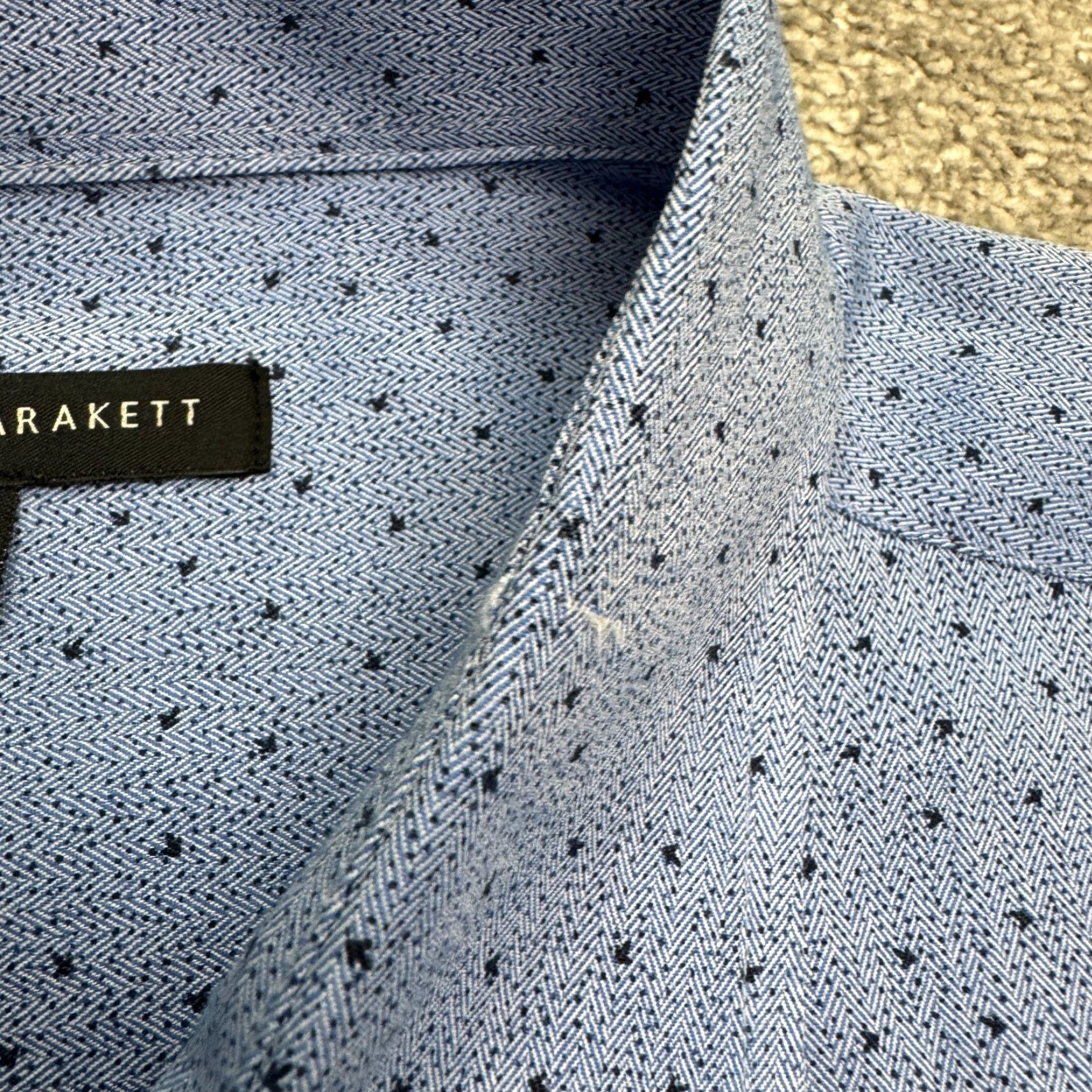 Vintage Robert Barakett Blue Polka Dot Button-Up Shirt Mens Large Casual Work Size US L / EU 52-54 / 3 - 6 Thumbnail