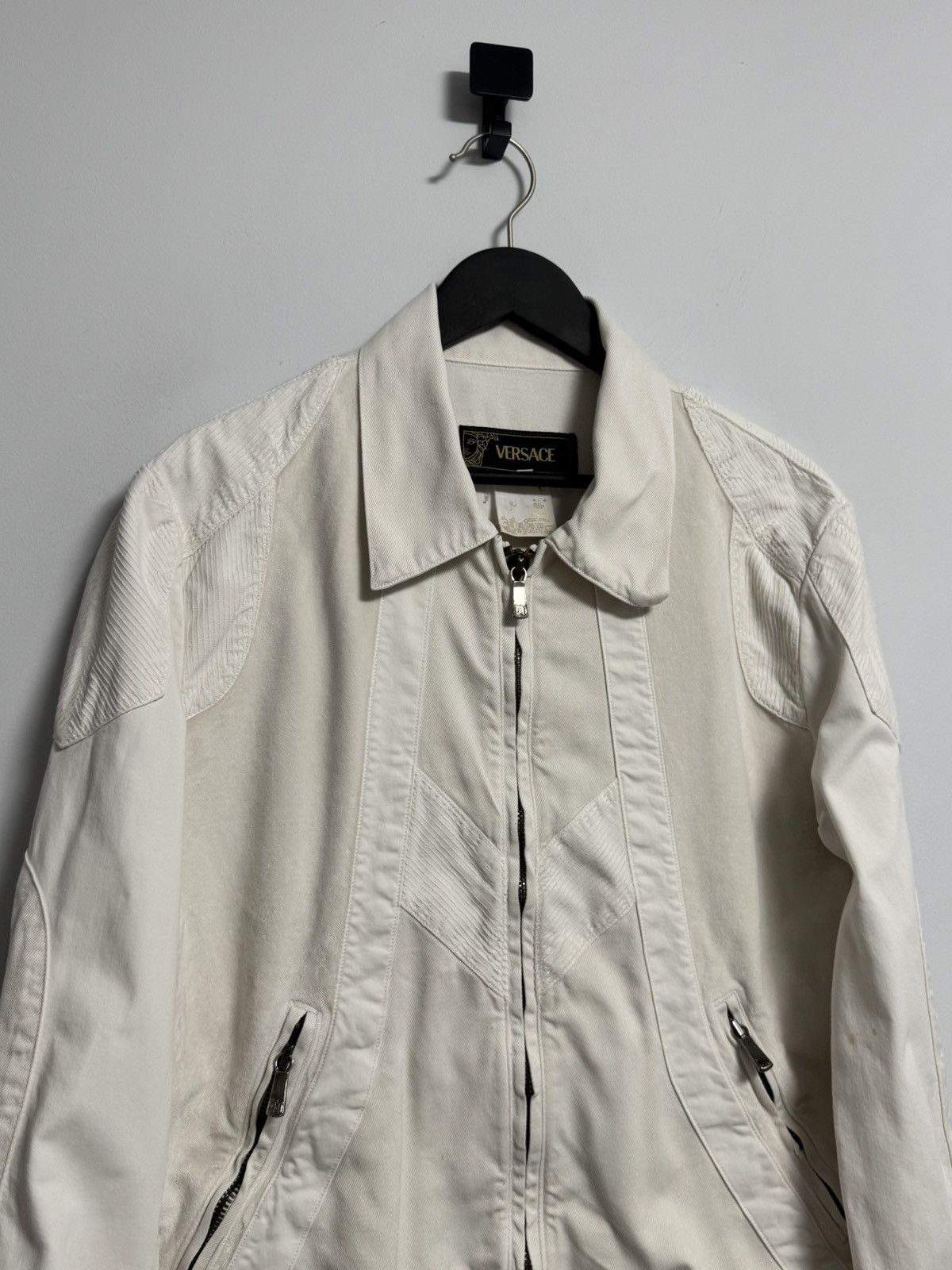 Versace Versace White Jacket Full Zip Designer Women’s Short Coat Size L / US 10 / IT 46 - 2 Thumbnail