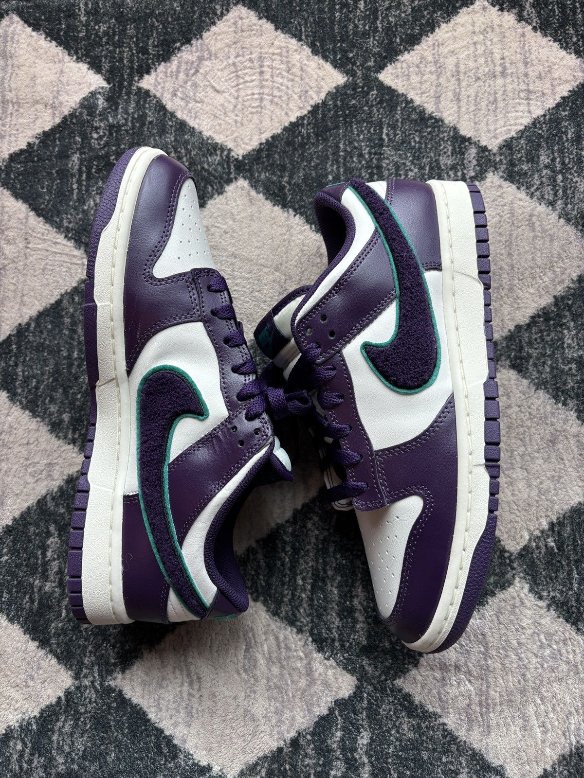 Nike Nike Dunk Low Chenille Swoosh Grand Purple Size US 9.5 / EU 42-43 - 2 Thumbnail