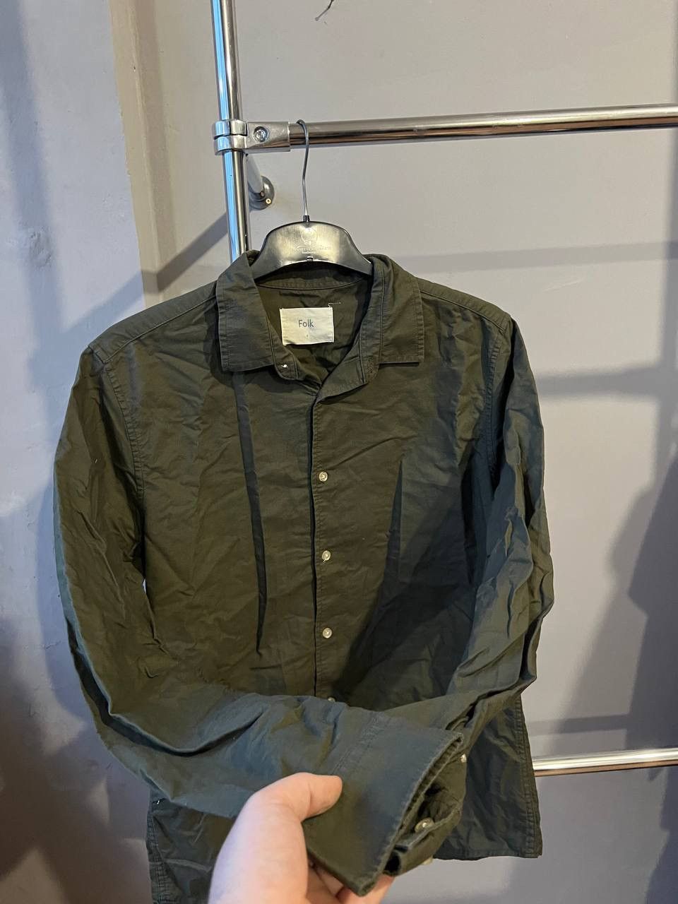 Folk FOLK KHAKI COTTON CLASSIC CASUAL BUTTON SHIRT SIZE 4 M MENS Size US M / EU 48-50 / 2 - 7 Thumbnail