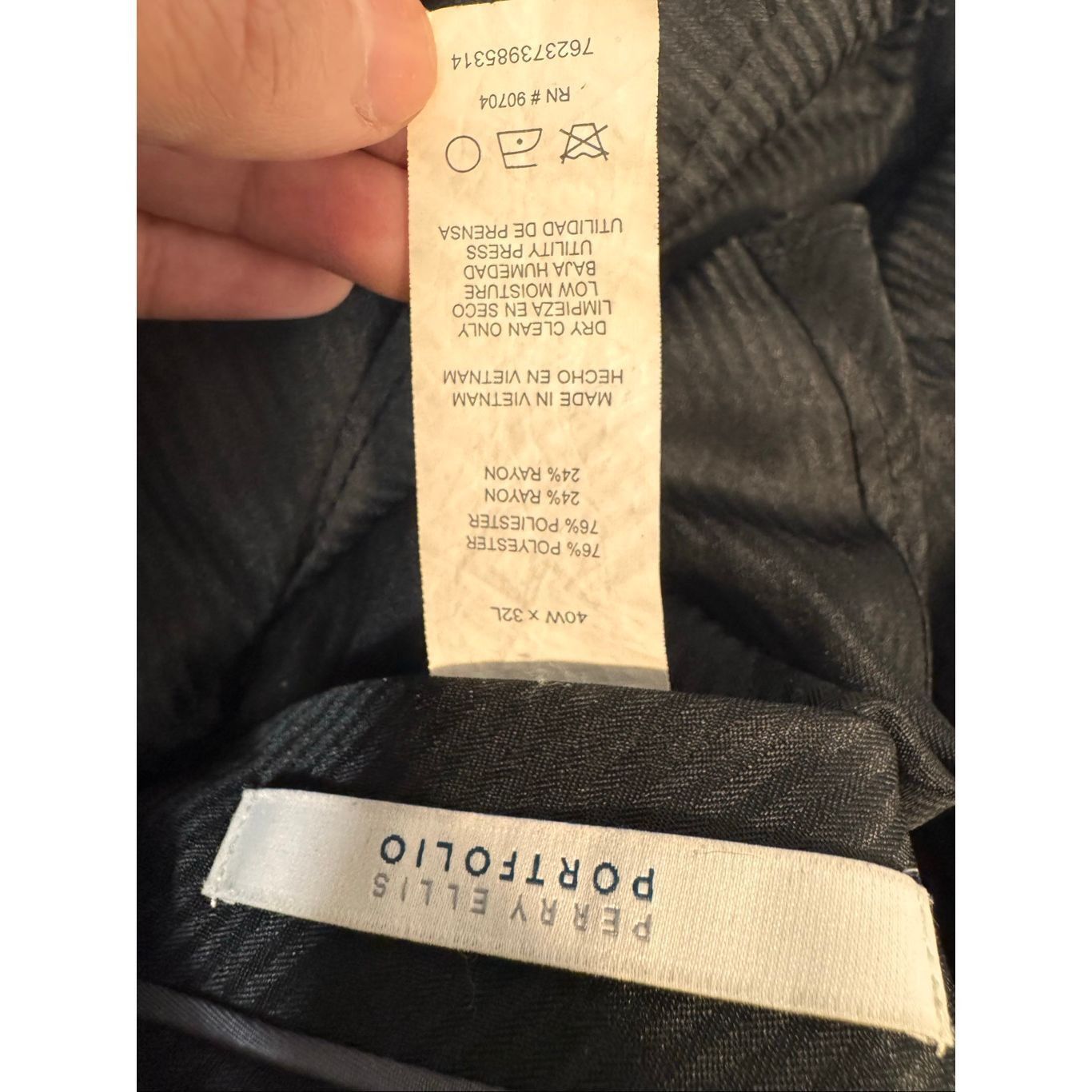 Perry Ellis Perry Ellis Portfolio Black Dress Pants 40x32 – Classic Fit, Size US 40 / EU 56 - 3 Thumbnail