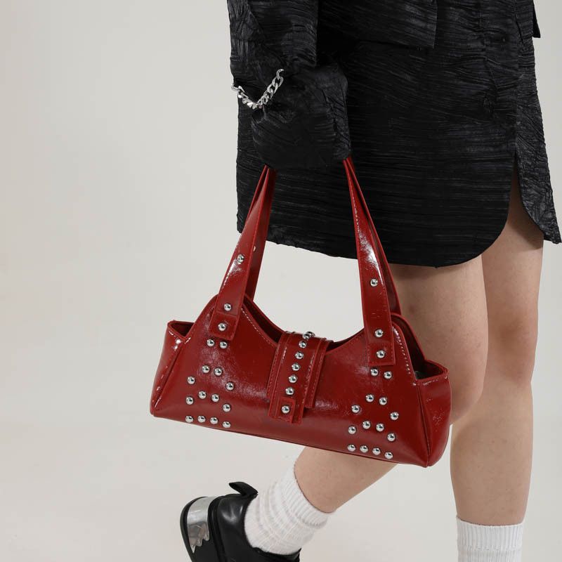 Leather × Vintage 2025 Red Luxury Leather Bag Size ONE SIZE - 1 Thumbnail