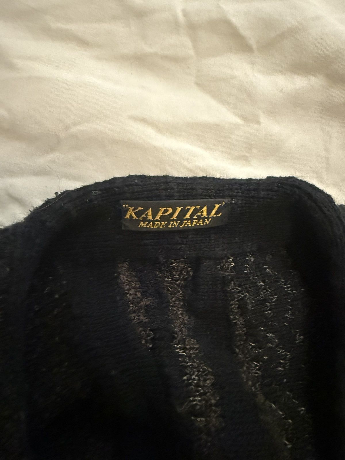 Kapital KAPITAL Gaudy Intarsia Cotton-Bouclé Cardigan - Black (RARE) Size US M / EU 48-50 / 2 - 4 Thumbnail