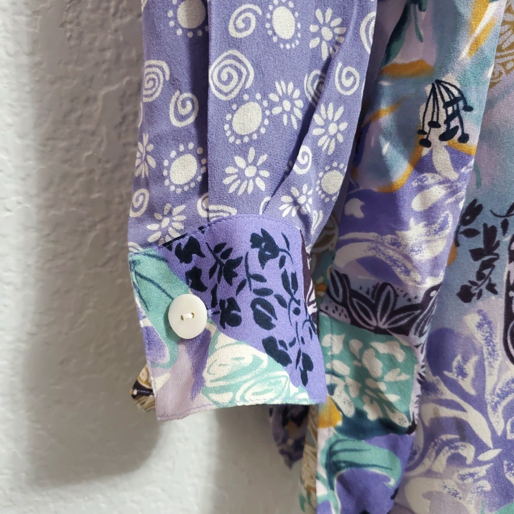 Vintage VINTAGE Koos Of Course Top Women 3X Purple Floral Mixed Print Silk Button Up Cottagecore Boho Shirt Women Mens? Size XXL / US 16-18 / IT 52-54 - 6 Thumbnail