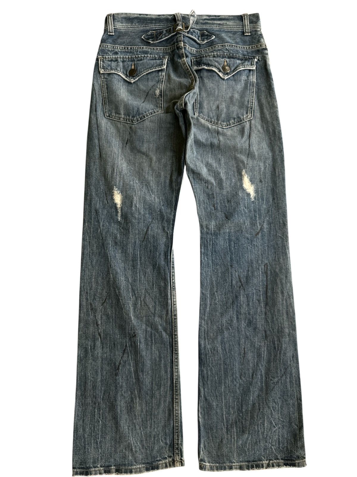 Kapital Distress Flare honeycomb unbrand buckleback 30x42 Size US 30 / EU 46 - 2 Thumbnail