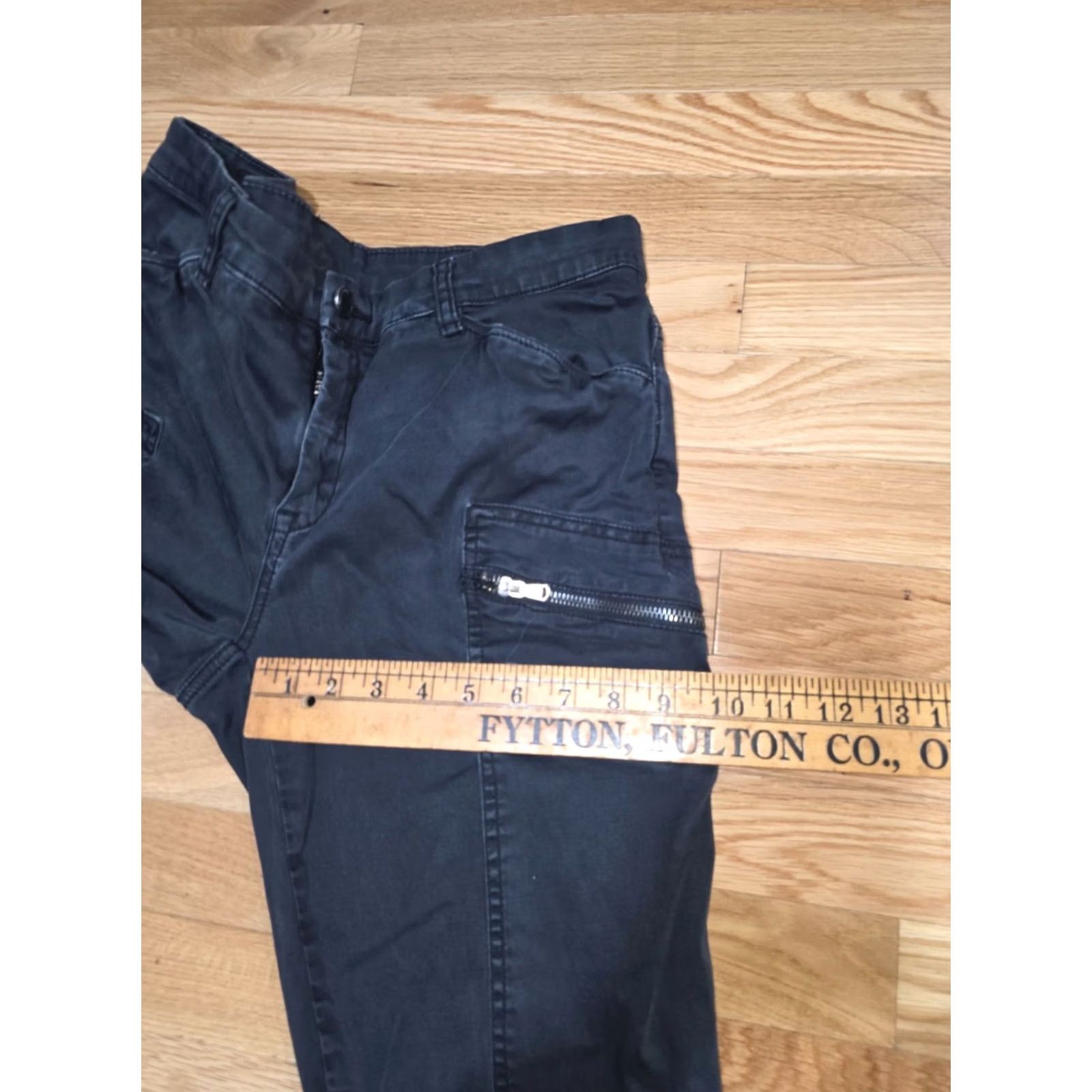 Vintage BLANKNYC Skinny Cargo Pants Women's 30 Black Denim Cotton Ankle Zip Pockets Size 30" / US 8 / IT 44 - 6 Thumbnail