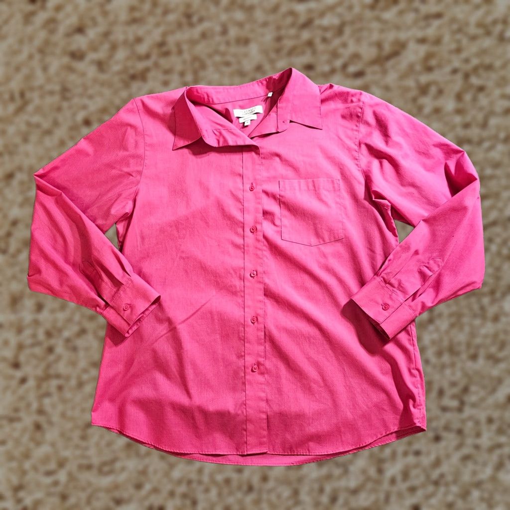 Vintage Foxcroft Top Shirt Womens 18 Pink Long Sleeve Button Wrinkle Free Career Basic XS? Size XXL / US 16-18 / IT 52-54 - 1 Thumbnail