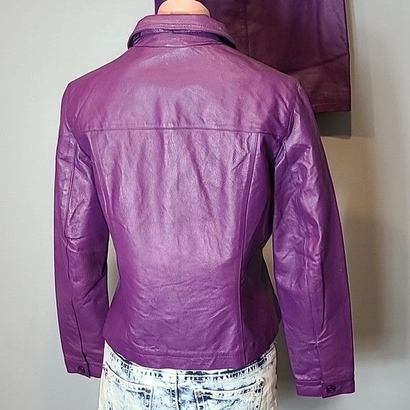 Vintage GENUINE LEATHER leather jacket and skirt set Womens 10 Punk Size L / US 10 / IT 46 - 5 Thumbnail