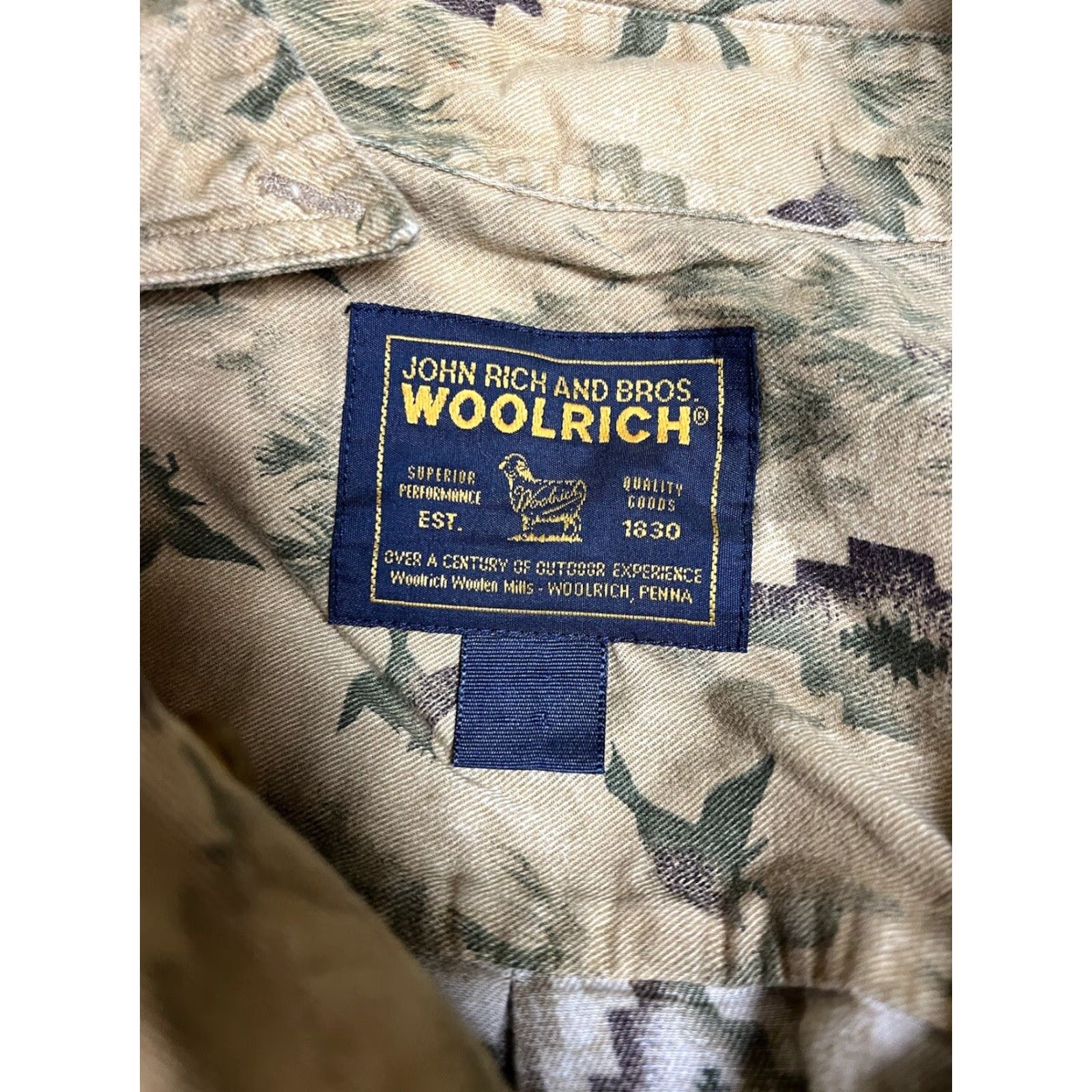 Vintage Woolrich Shirt Men Duck Hunting Long Sleeve Button-Up Aztec Beige Camel M Medium Collared Flannel Cotton Size US M / EU 48-50 / 2 - 5 Thumbnail
