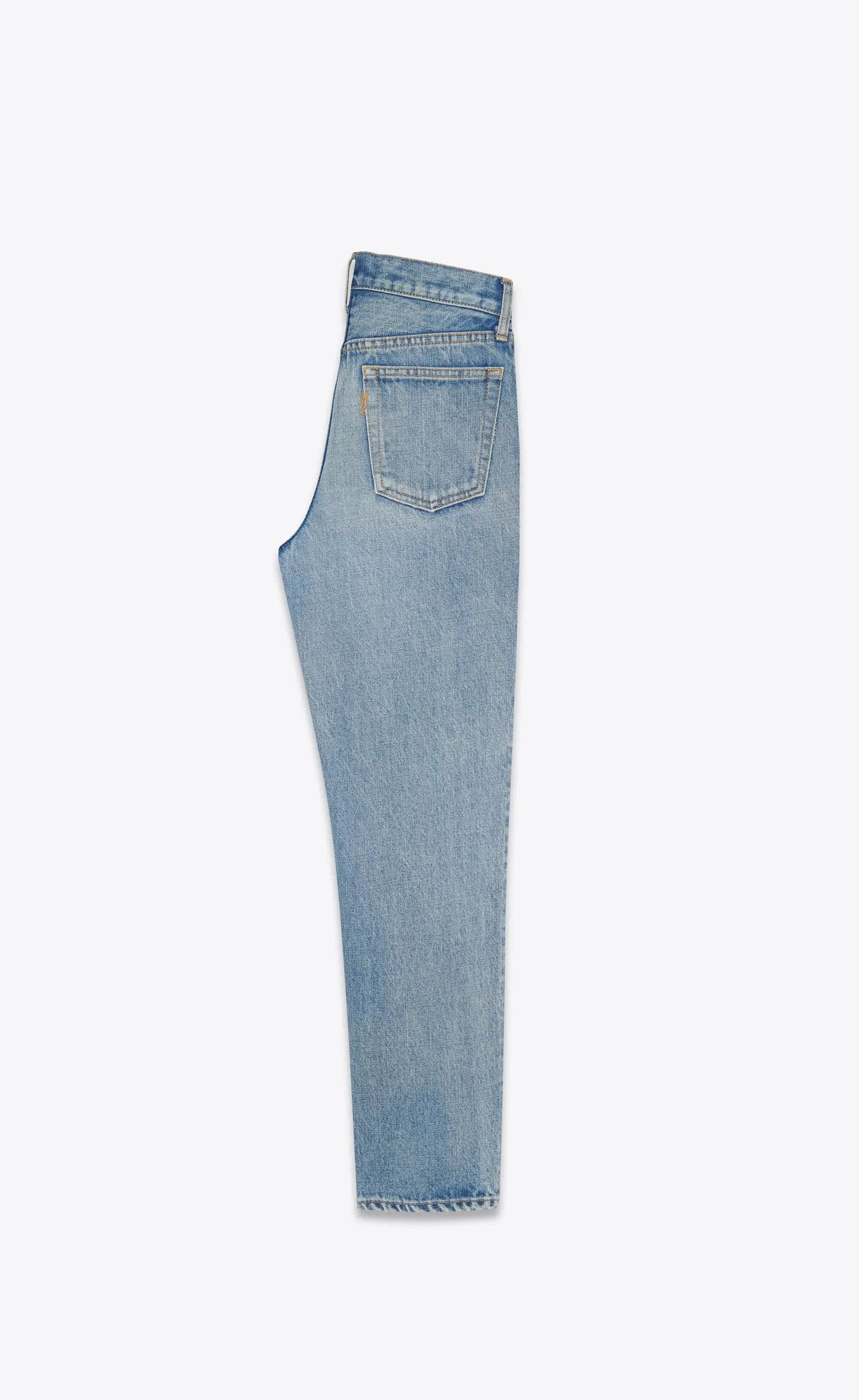 Saint Laurent Paris o1s1wg110625 688488 Venice Cropped Jeans In Authentic Denim Size 26" / US 2 / IT 38 - 3 Thumbnail