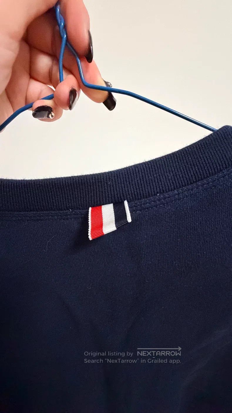Thom Browne Thom Browne Round Neck Crewneck Sweatshirt Navy Blue Size US XXL / EU 58 / 5 - 5 Thumbnail