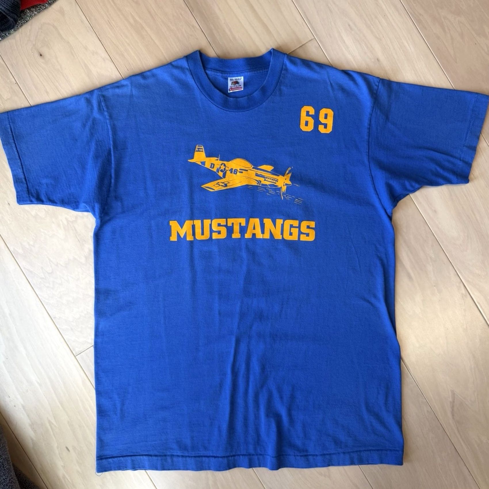 Vintage Vintage P51 Mustang Shirt XL Blue 90s Military Fighter Jet Made in USA Shirt Mens XL Blue 90s USA Planes Vintage Nike Size US XL / EU 56 / 4 - 2 Thumbnail