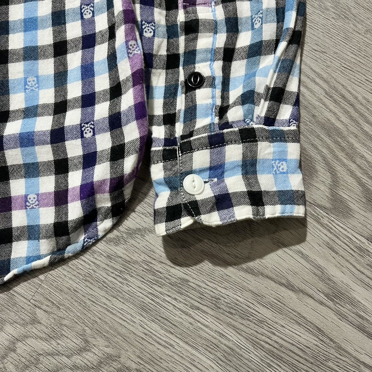 Beams Plus 2000s Beams Heart Skull Punk Logo Aop Plaid Shirt Button Up Size US S / EU 44-46 / 1 - 14 Thumbnail