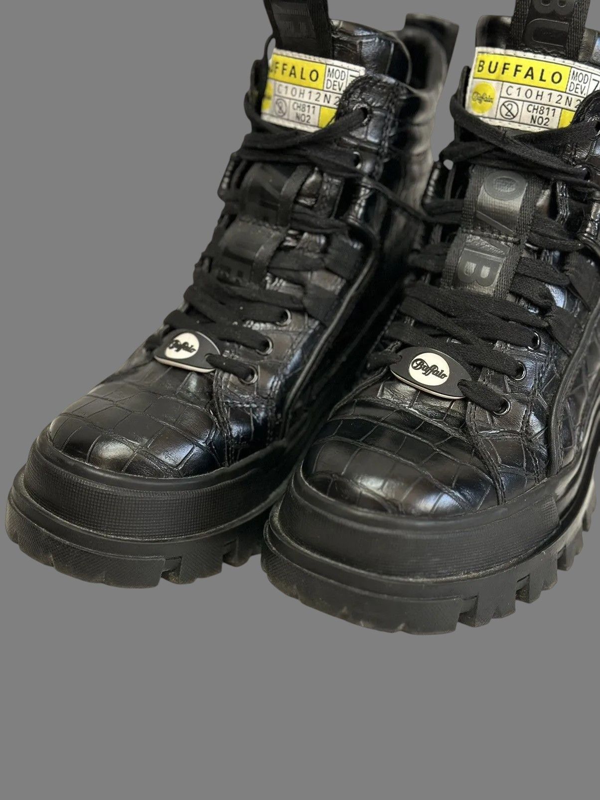 New Rock Buffalo Black Platform Boots Y2K Chunky Clubwear Style Size US 9 / IT 39 - 3 Thumbnail