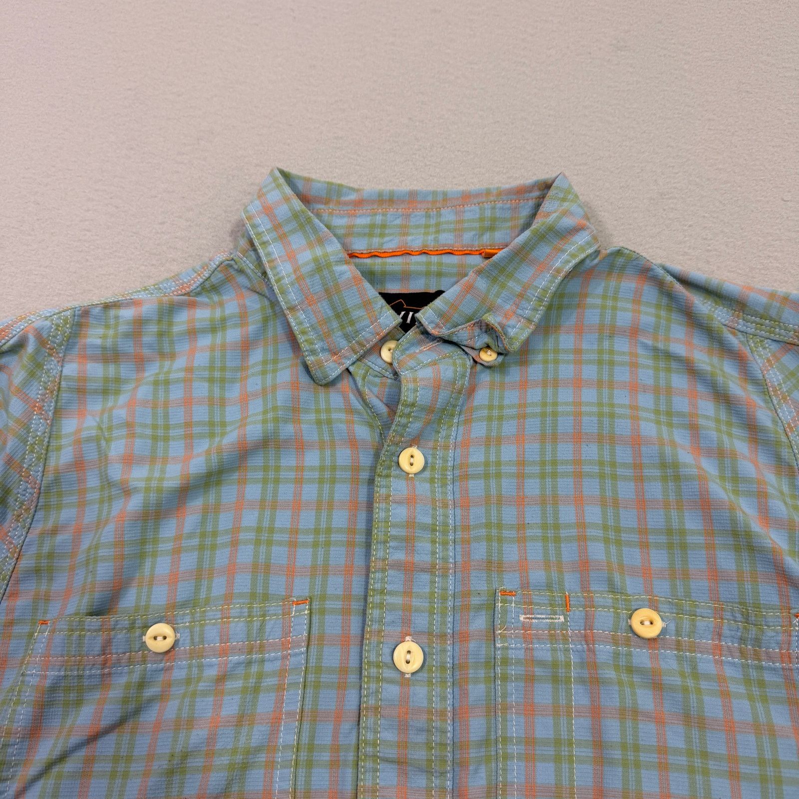 Orvis Orvis Button Down Shirt Men's Large Blue Green Orange Plaid Size US L / EU 52-54 / 3 - 3 Thumbnail