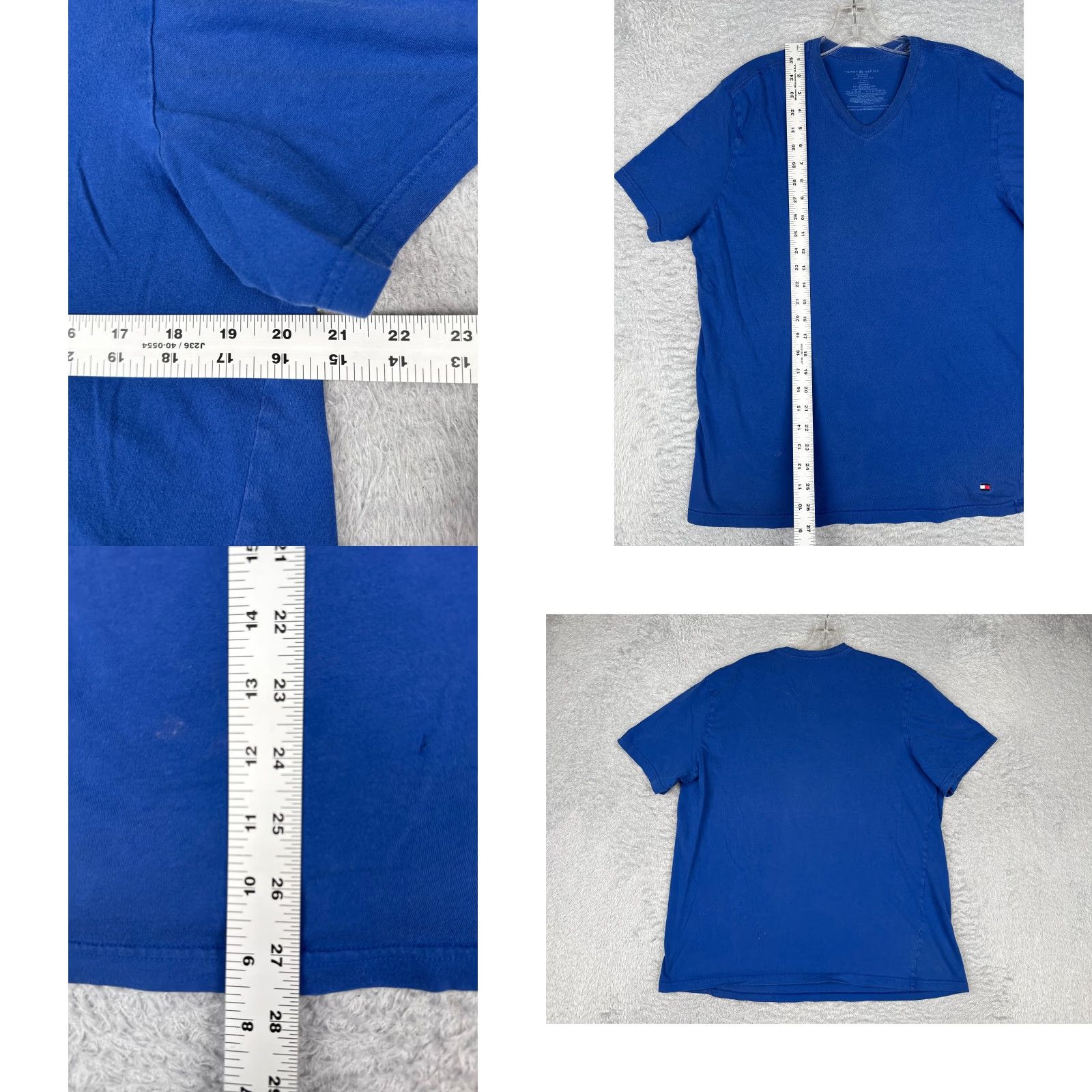Tommy Hilfiger Tommy Hilfiger Shirt Adult XL Blue V-Neck 100% Cotton Short Sleeve Embroidered Logo Mens Size US XL / EU 56 / 4 - 8 Thumbnail