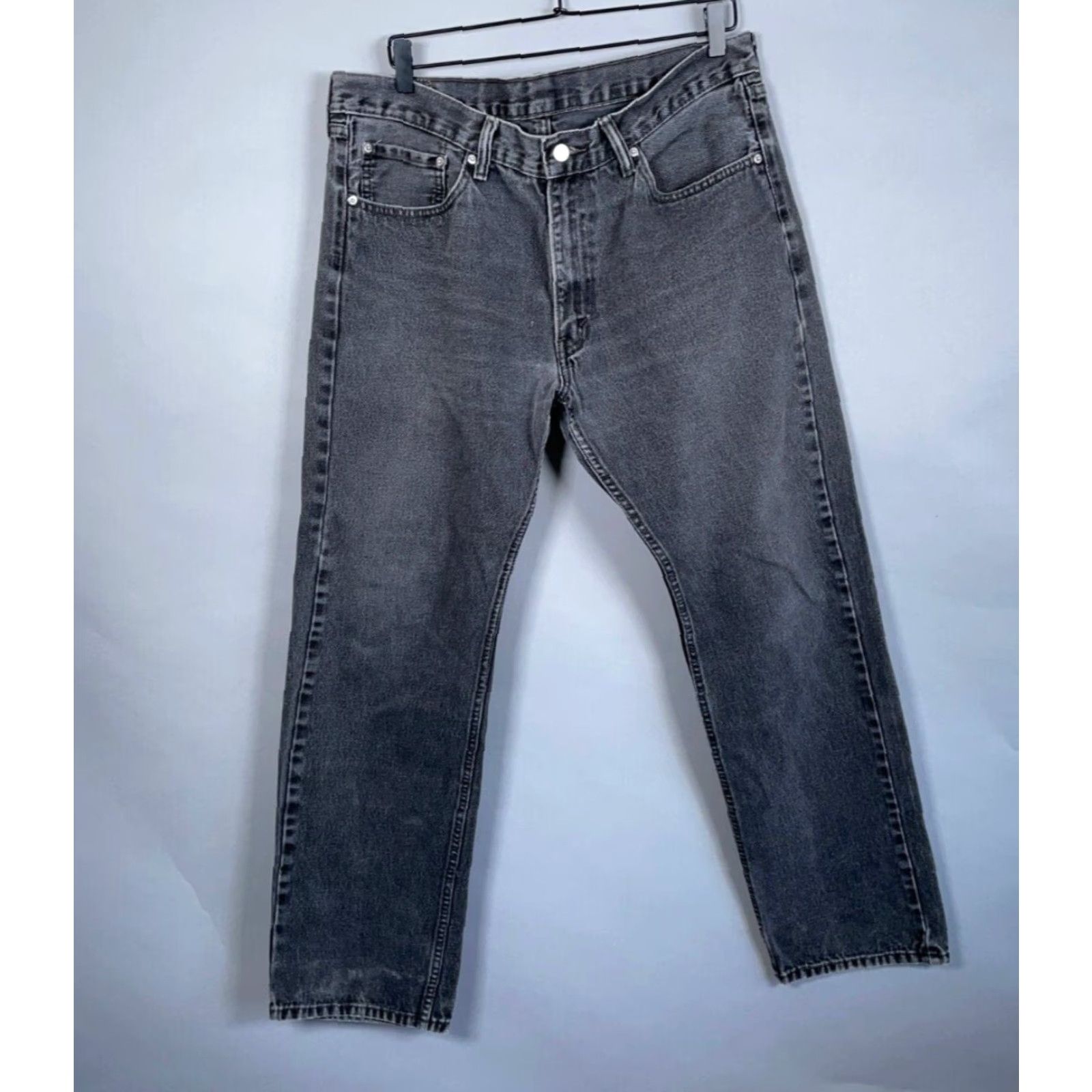 Levi's VINTAGE Levi's 505 Regular Fit Straight Jeans Men's 36 x 30 Black Denim 90s Retro Grunge Size US 36 / EU 52 - 2 Thumbnail