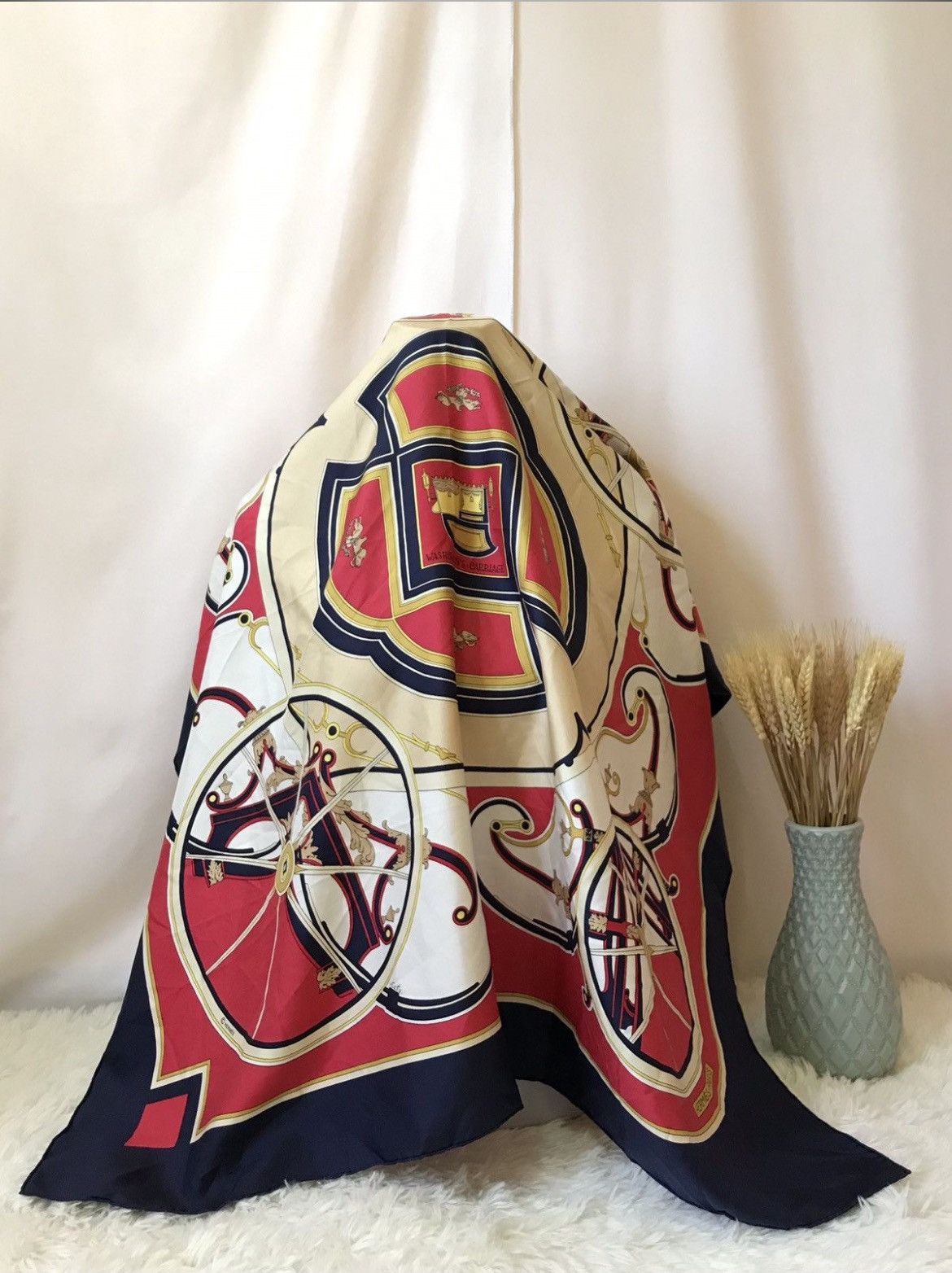 Silk Washington's Carriage Scarf カレ90 HERMES Carre 90 Multicolor WASHINGTON'S CARRIAGE Silk 100