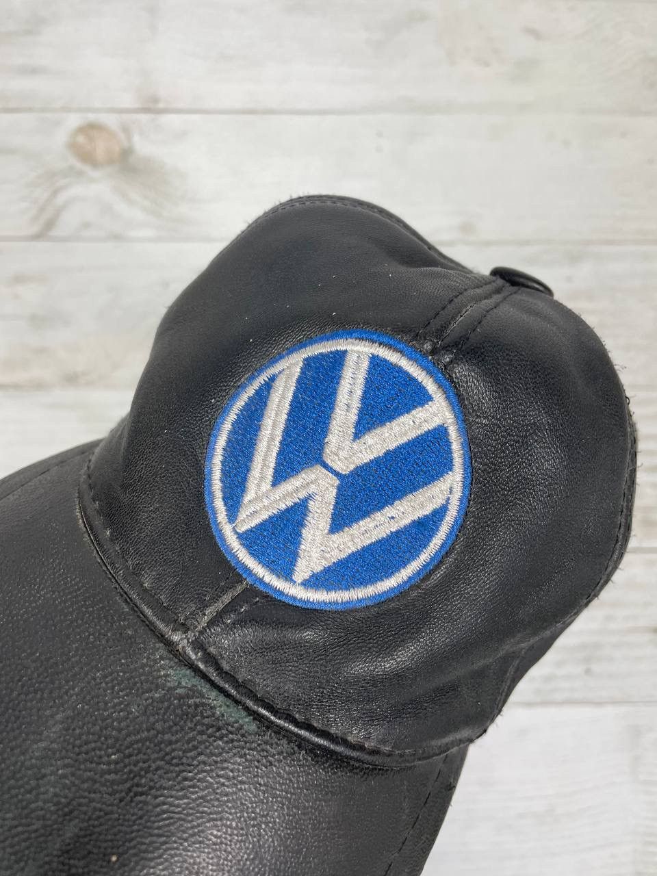 NASCAR Vintage Volkswagen Leather Cap Hat Logo 1990s Racing Y2K Vag Size ONE SIZE - 5 Thumbnail