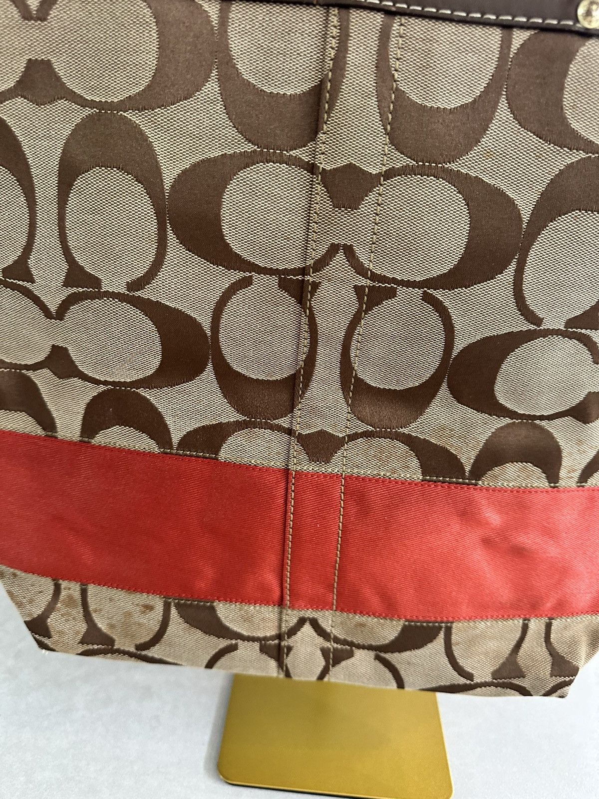 Coach The Coach City Tote Signature Canvas in Brown and Red Size ONE SIZE - 2 Thumbnail