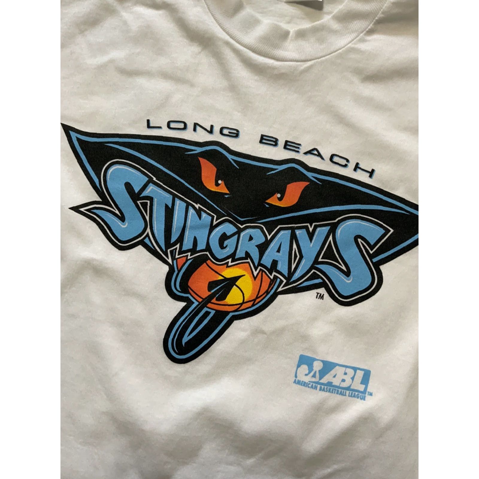 Vintage VTG 1997-98 90s ABL Long Beach Stingrays T-Shirt XL Shirt Mens Size US XL / EU 56 / 4 - 7 Thumbnail