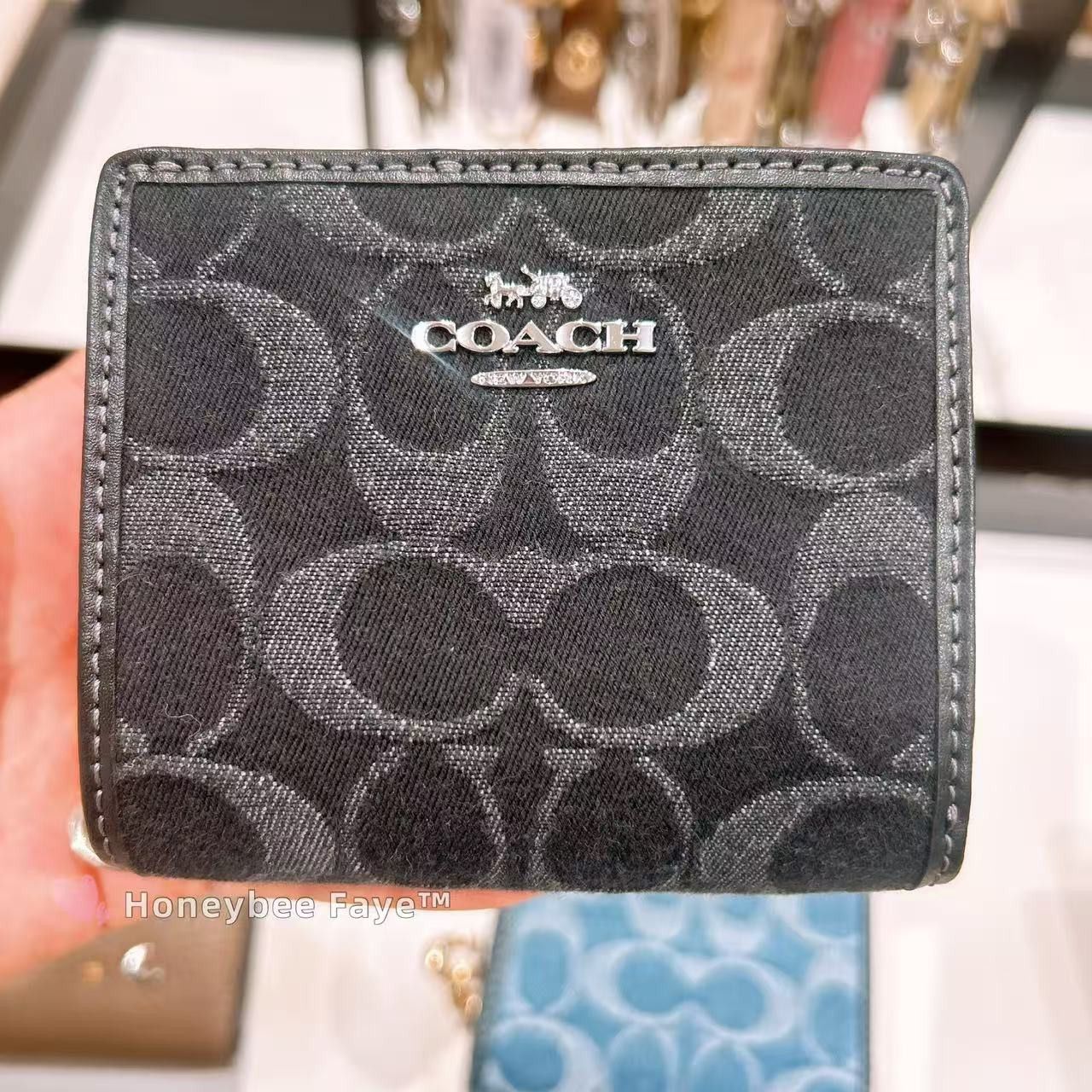 Coach Snap Wallet In Signature Denim CDF22 Size ONE SIZE - 1 Thumbnail