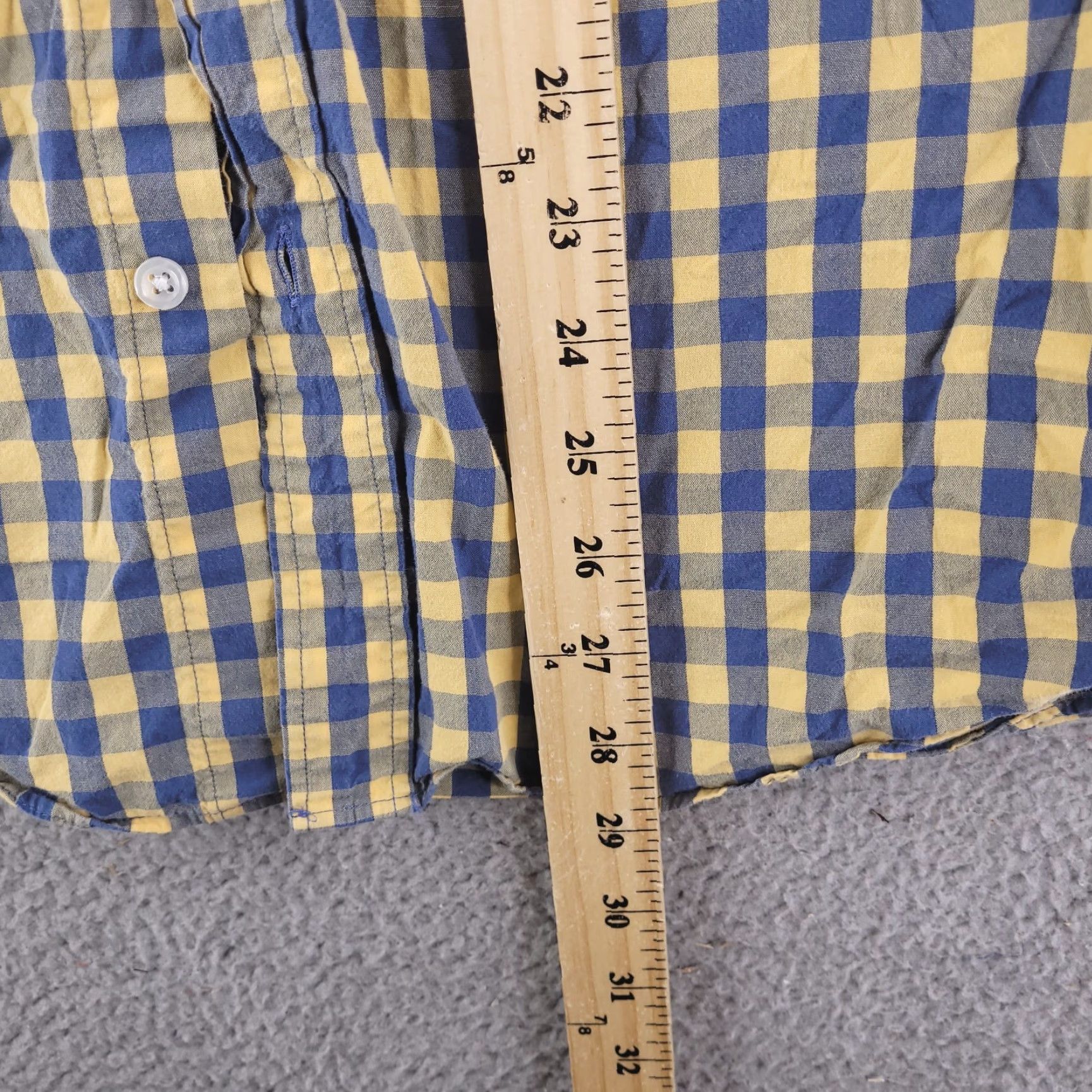 J.Crew J.CREW Shirt Mens XL Slim Fit Check Button-Up Yellow Blue Lightweight Long Sleeve Navy? Size US XL / EU 56 / 4 - 7 Thumbnail