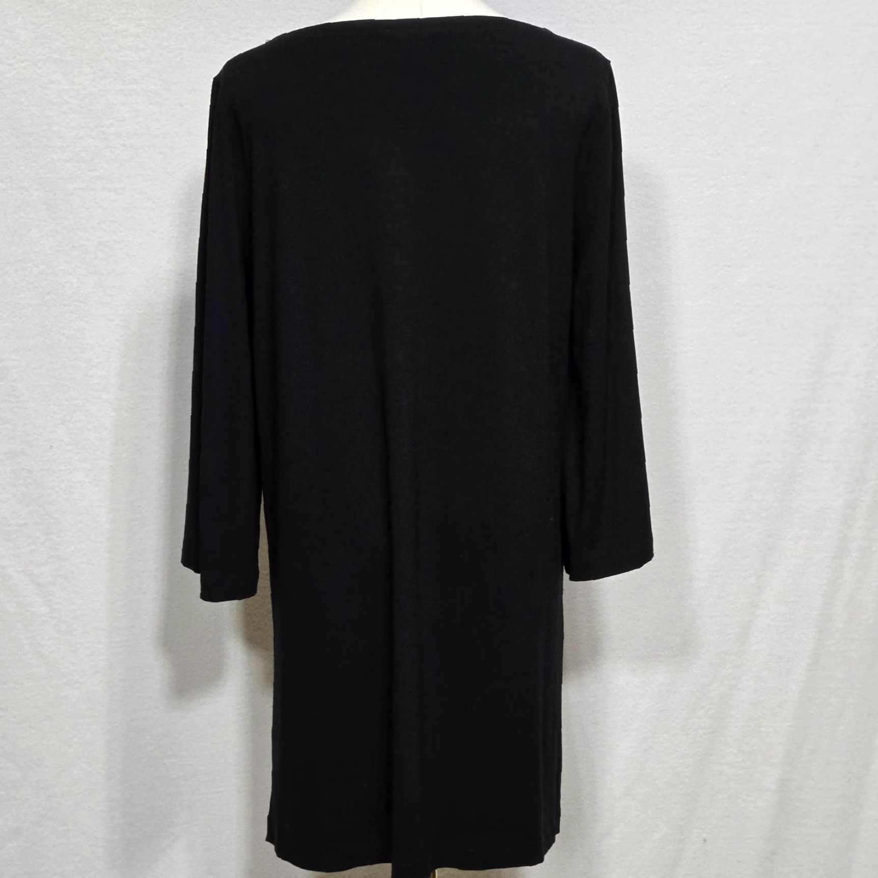 Eileen Fisher Eileen Fisher Tunic Top Womens Small Black Long Sleeve Boat Neck Stretch Pullover Regular XS? Size S / US 4 / IT 40 - 7 Thumbnail