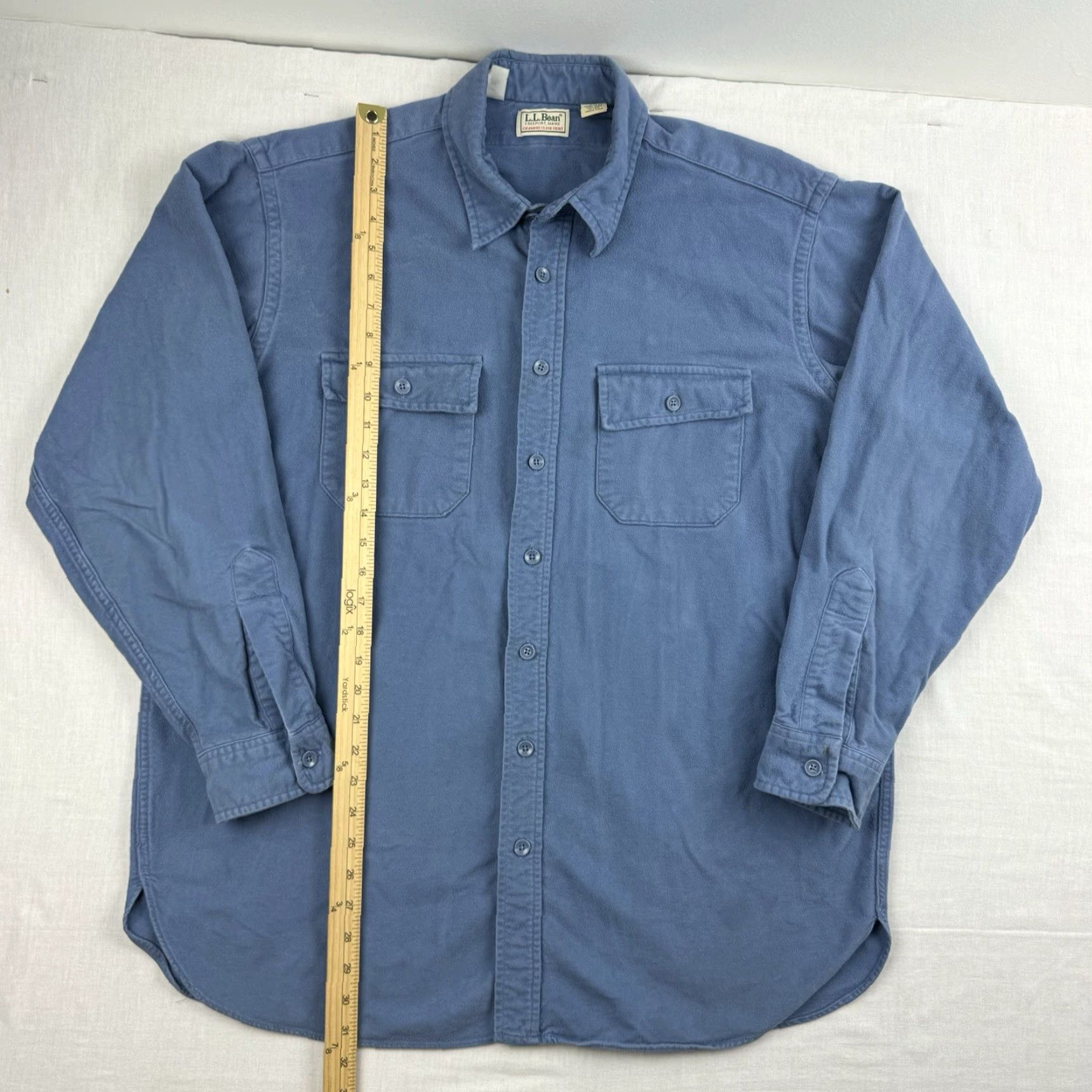 Vintage VINTAGE L.L. Bean Shirt Adult XLT Blue Chamois Flannel Button-Up 90s Outdoors USA Mens Size US XL / EU 56 / 4 - 6 Thumbnail