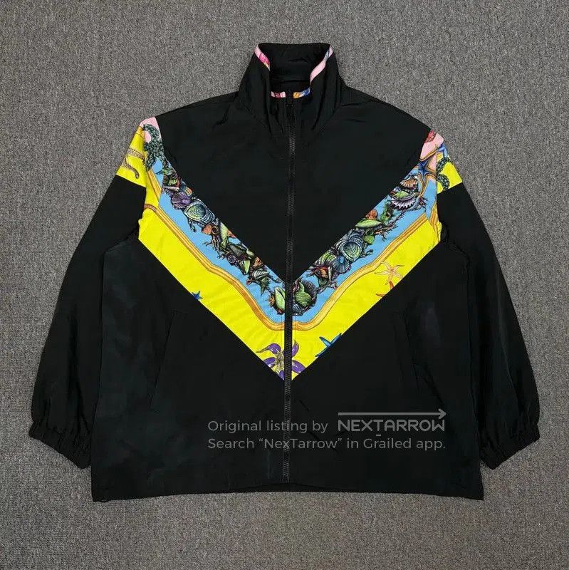 Versace Versace Black Men's Windbreaker Jacket with Colorful Detail Size US M / EU 48-50 / 2 - 1 Thumbnail
