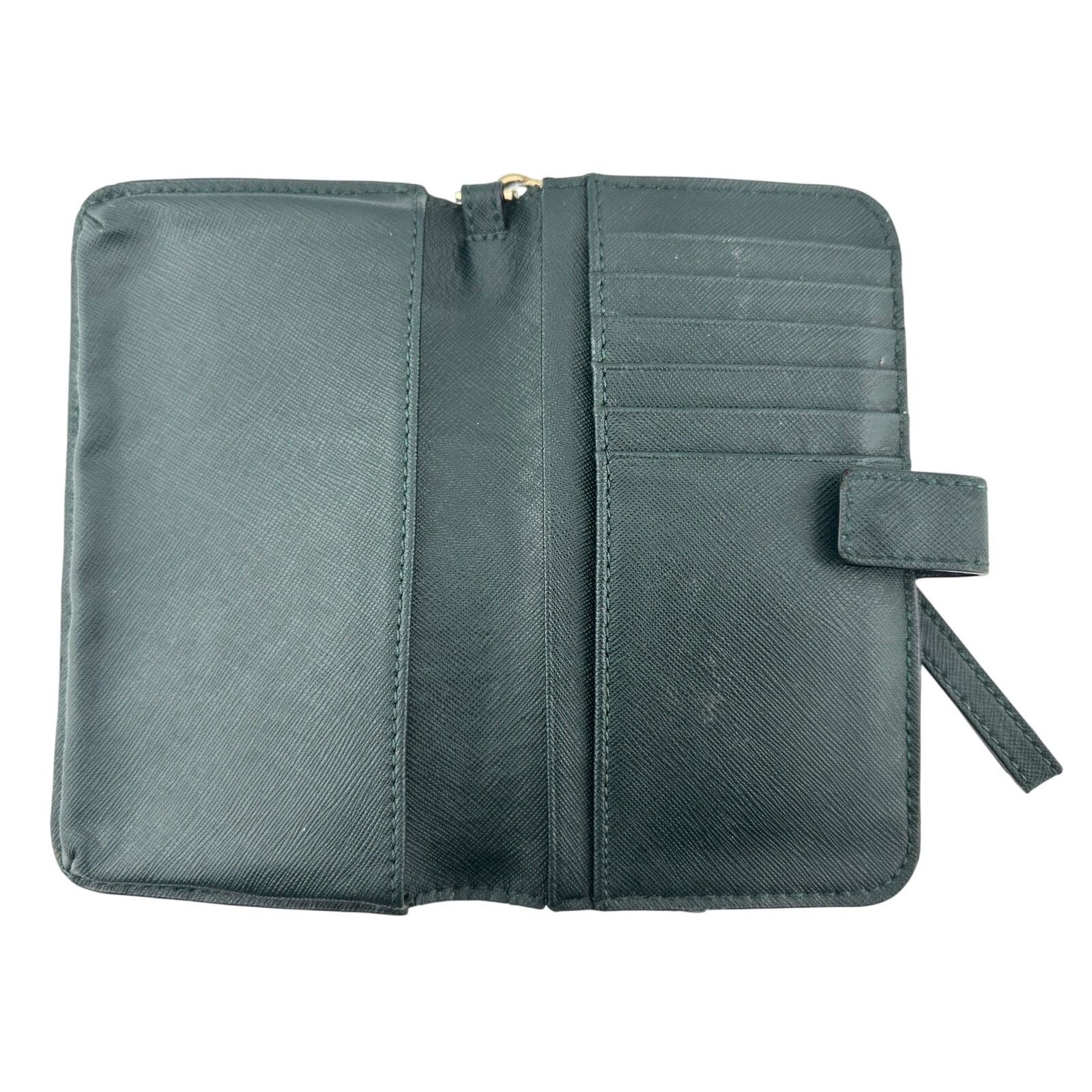 Tory Burch Tory Burch Deep Green Leather Bi-Fold Wallet Wristlet Size ONE SIZE - 2 Thumbnail