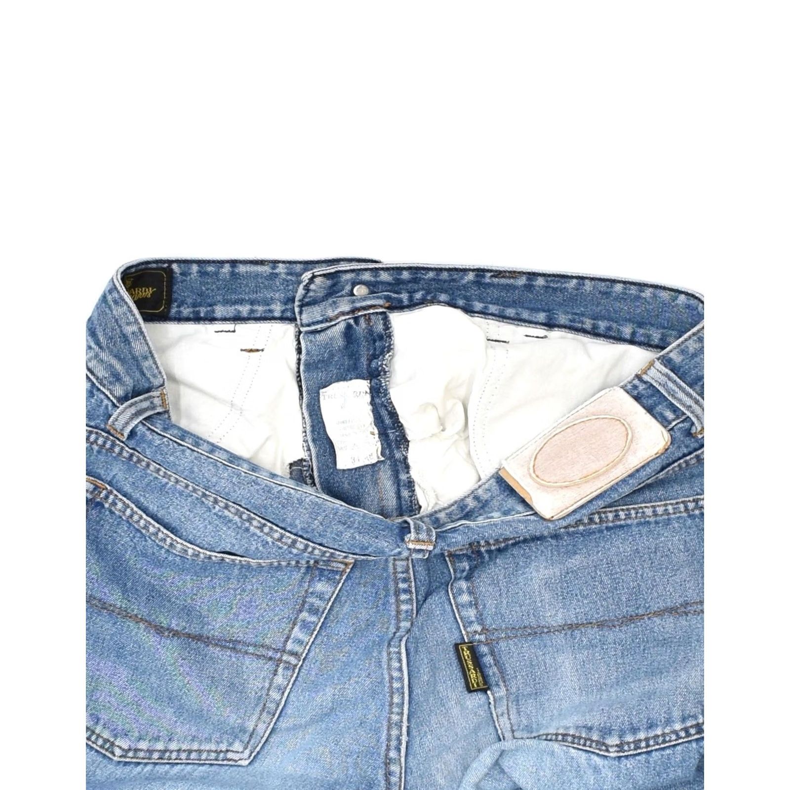 Trussardi TRUSSARDI Womens Tapered Jeans Blue Cotton W32 L29 Designer Workwear Casual Slim Fit Pockets Zip Logo Denim Size 24" / US 00 / IT 34 - 4 Thumbnail
