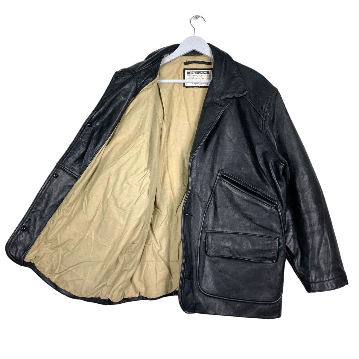 Chevignon × Vintage 💥90s CHEVIGNON COWHIDE LEATHER JACKET Size US L / EU 52-54 / 3 - 8 Thumbnail