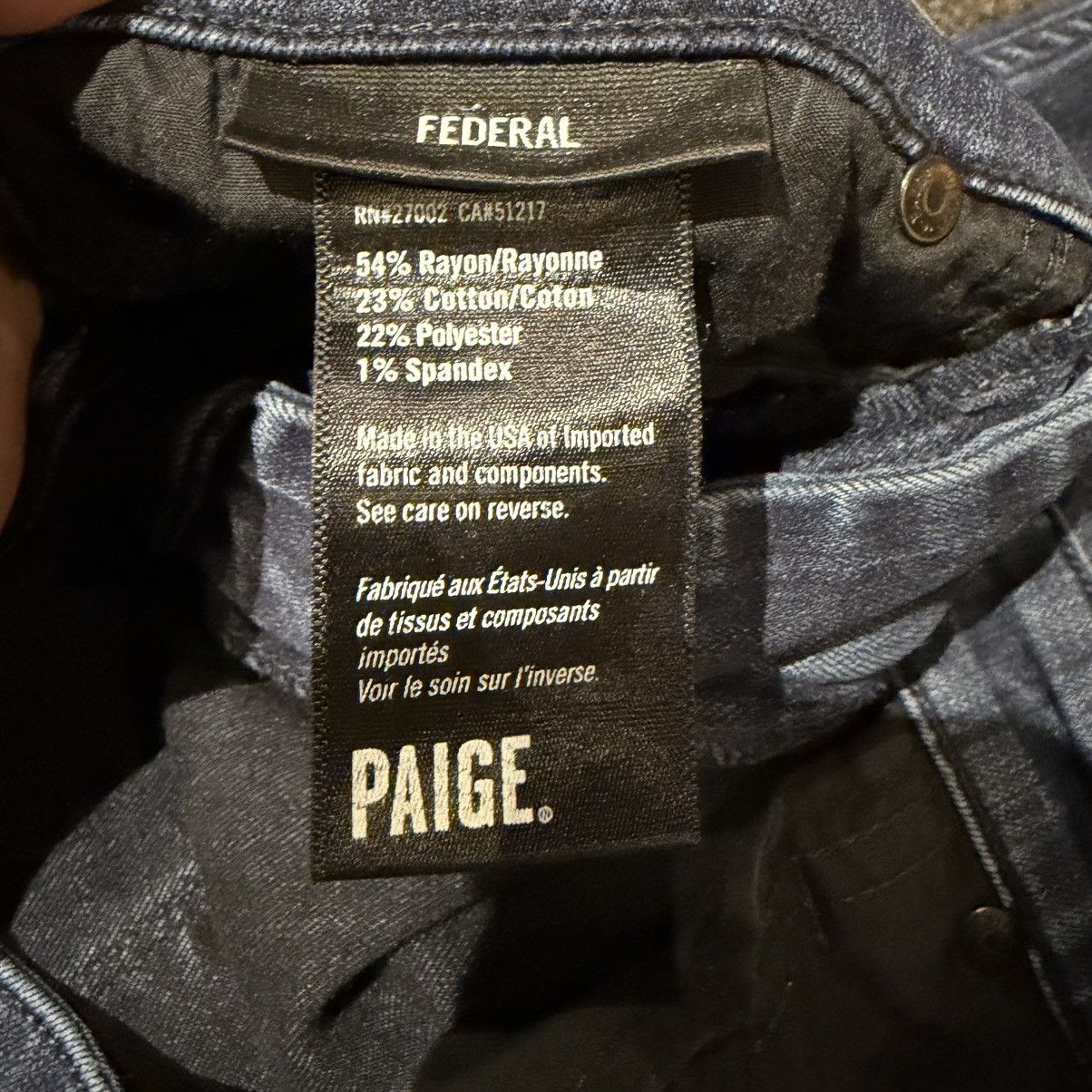 Paige Paige Jeans Mens 32 Denim Dark Wash Slim Straight Stretch Size US 32 / EU 48 - 6 Thumbnail